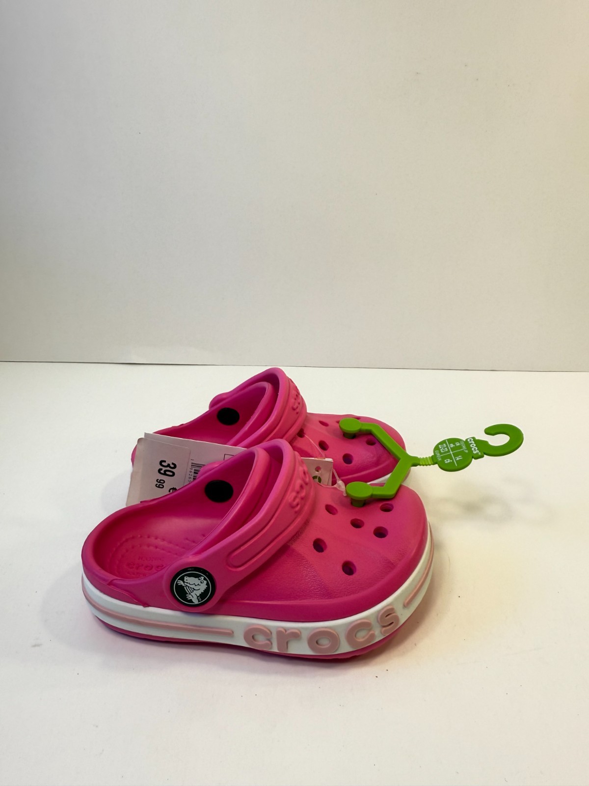 9.1 Crocs Toddlers Pink Bayaband Clogs Pink-US 6
