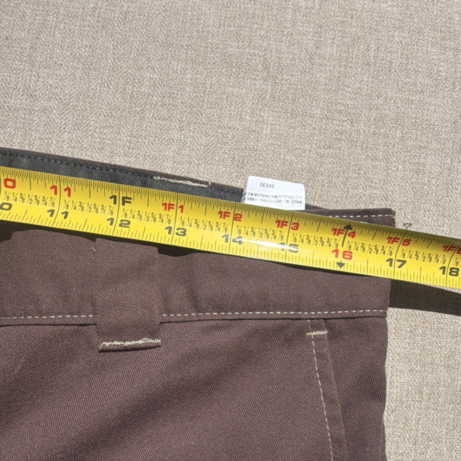 Dickies Flex Slim Straight Work Pants Brown 34×30 WP154CB Construction