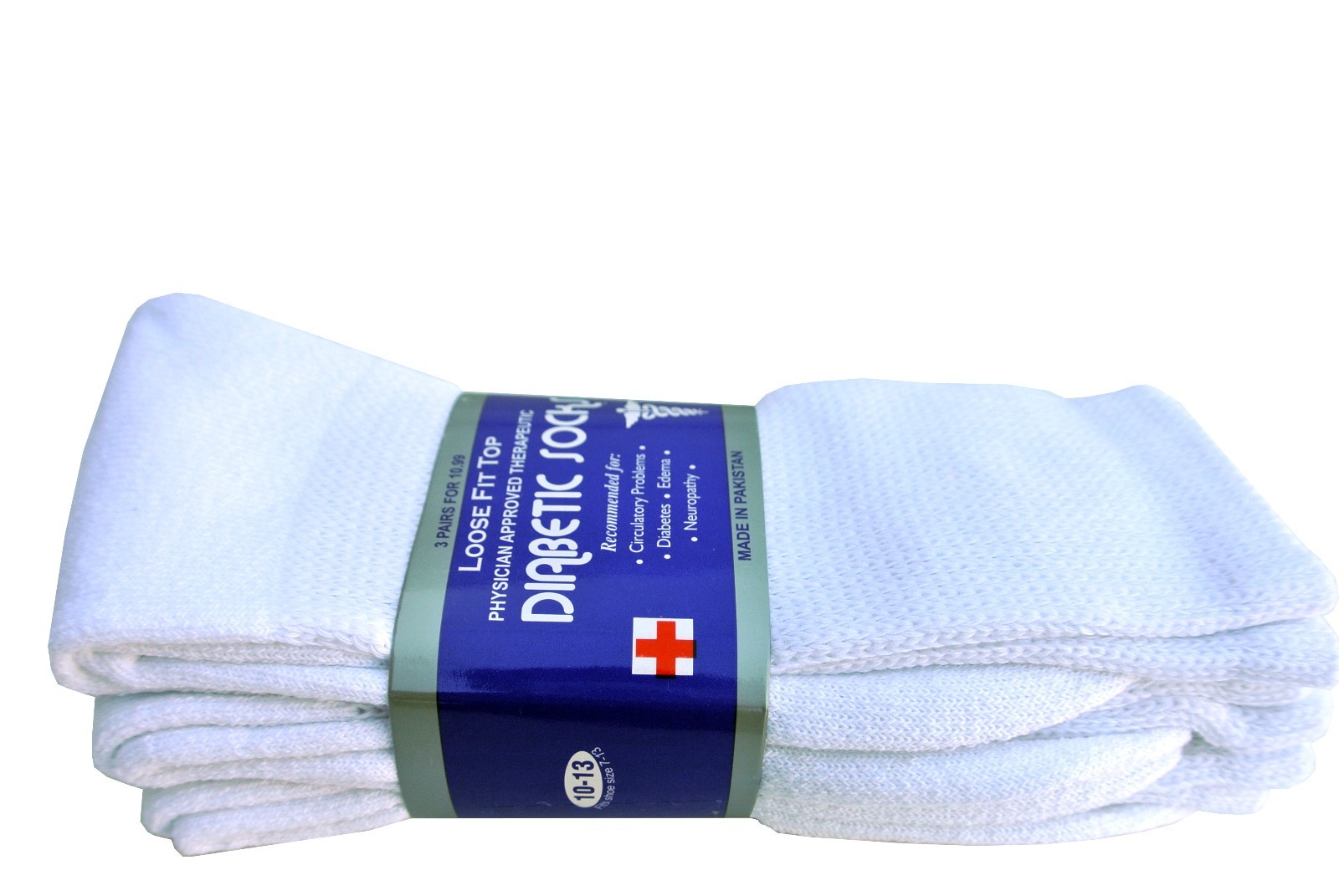 3,6,12 Pairs Diabetic WHITE CREW SOCKS circulatory Health Men’s Cotton ALL SIZE