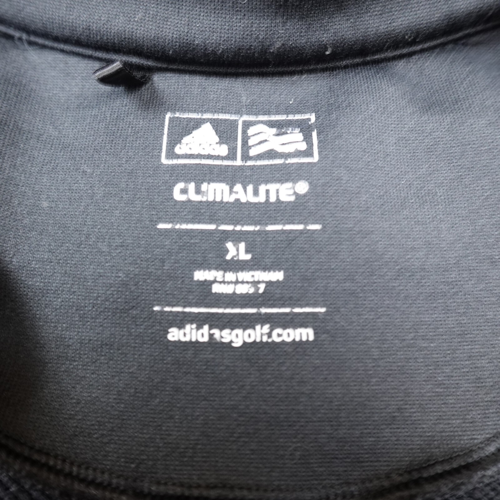 Adidas Sweatshirt Mens XL Black Golf Climalite Pullover Zip Performance Sweater