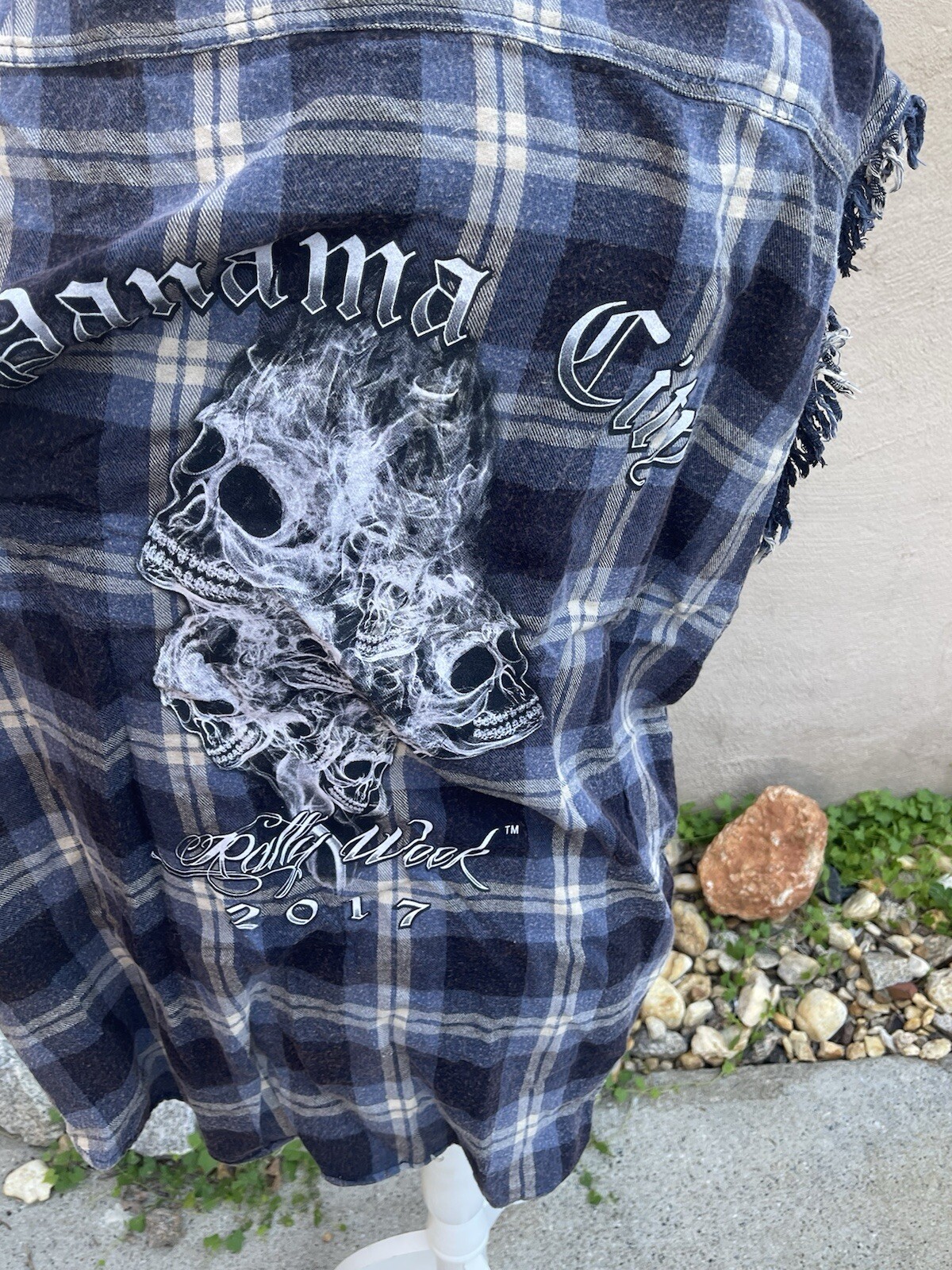 Motorcycle Shirt Skull Panama City Rally Week 2017 Biker Wear USA Flannel 2X