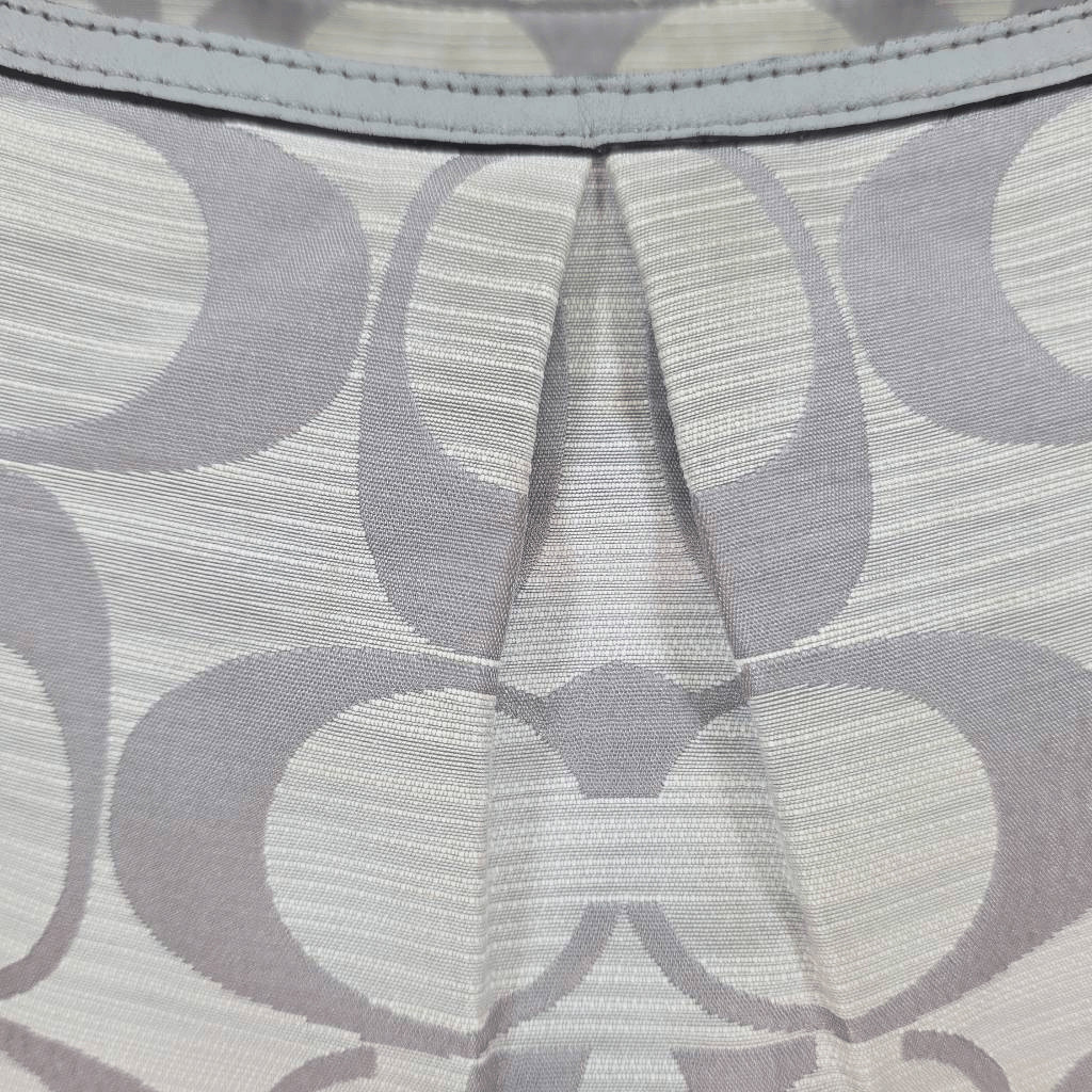 Coach Alexandra Signature C Tote Shoulder Bag F21919 Gray Leather Trim
