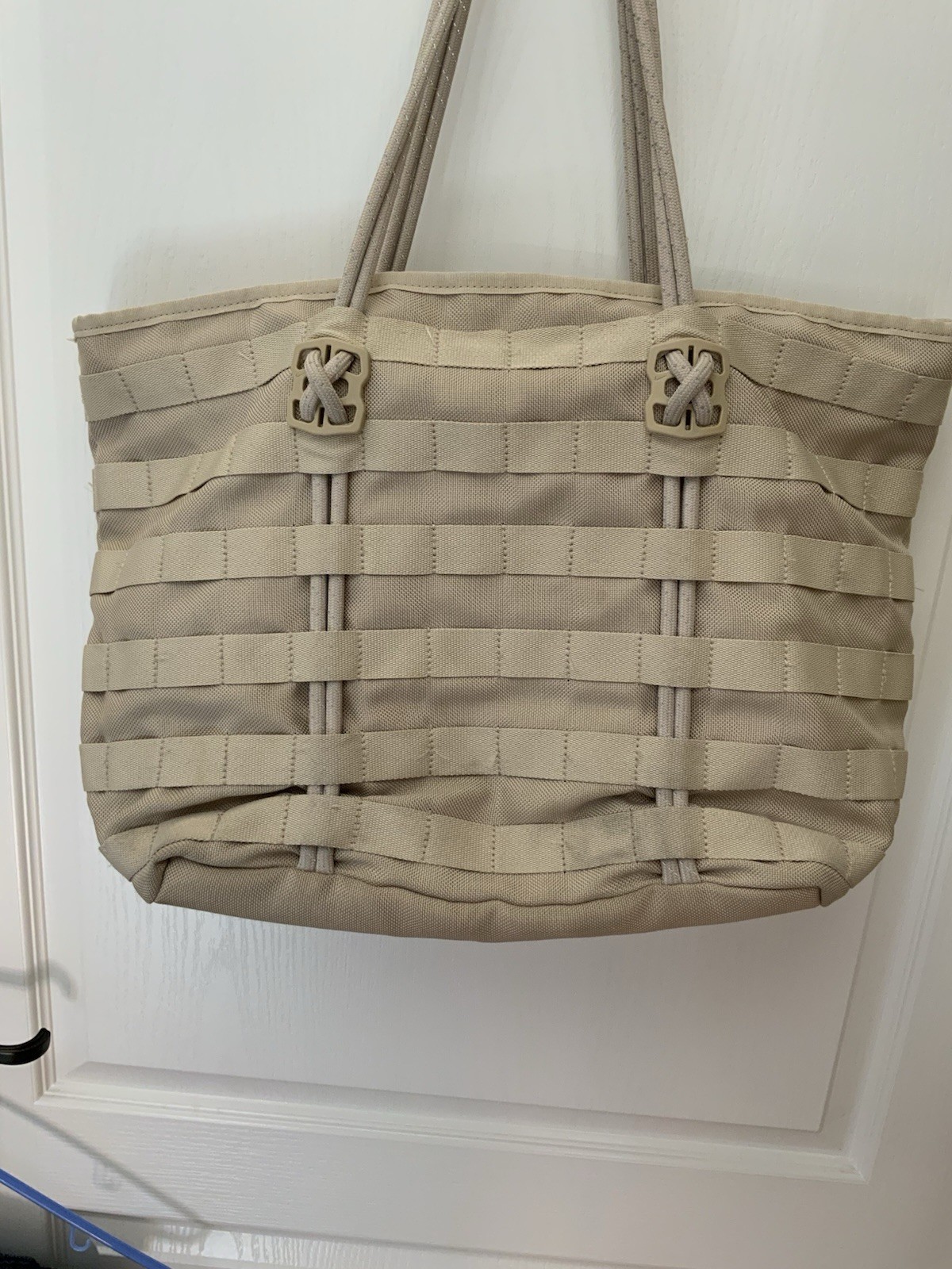 Tan (Taupe) Shoulder Laptop/Tablet Compartment Nike Handbag Spacious Zip Close