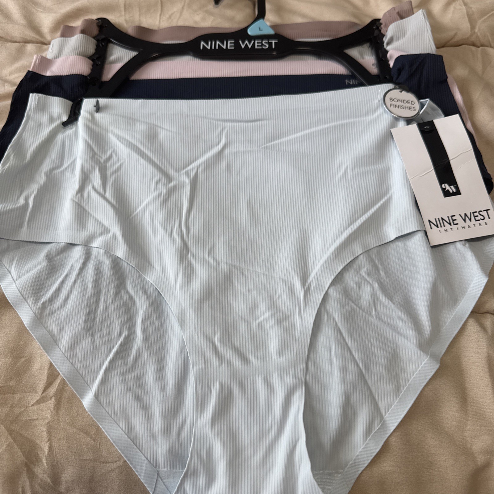 NINE WEST INTIMATES 5 PAIR BRIEF PANTIES UNDERWEAR MEDIUM NYLON ELASTANE