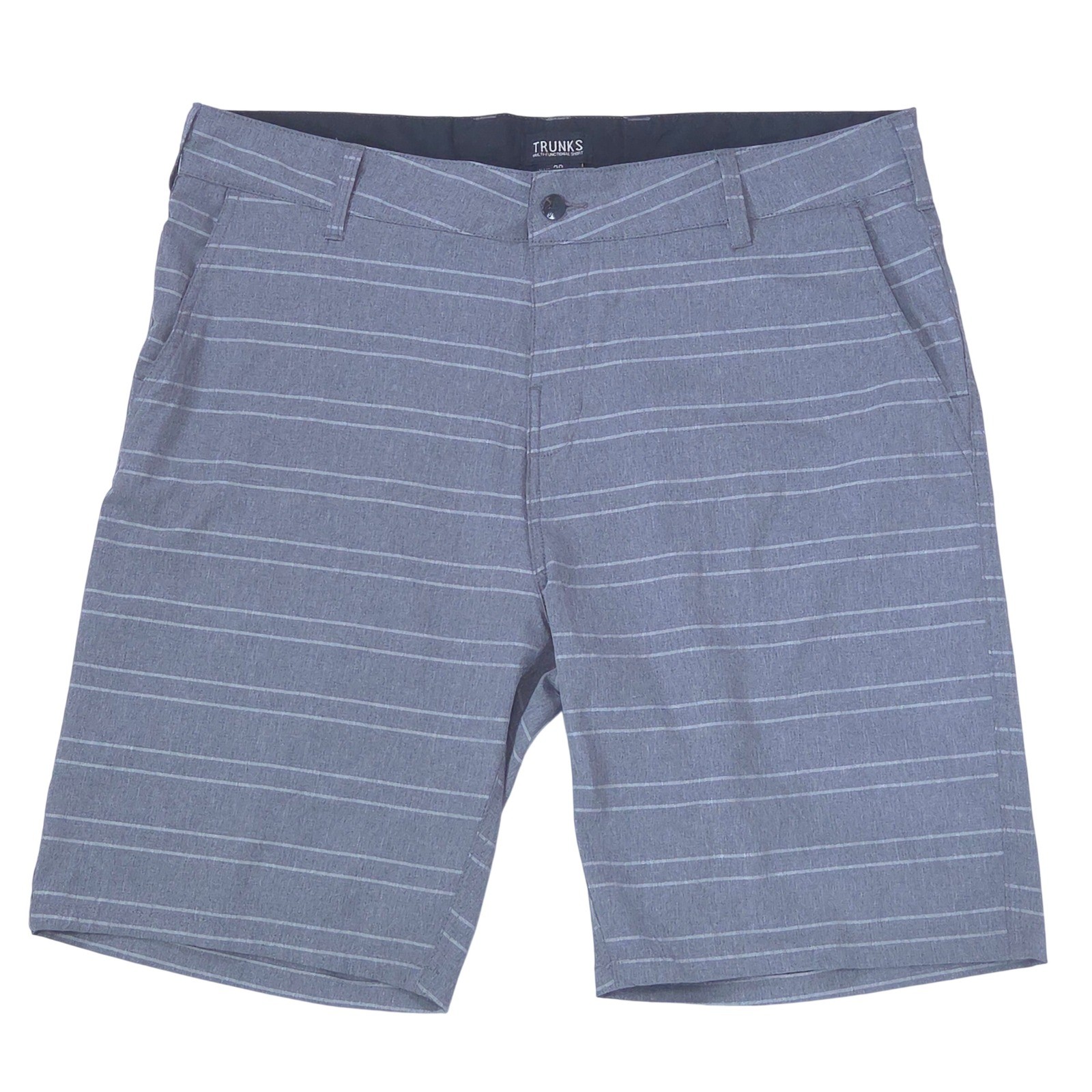Trunks Surf & Swim Multi-Functional Shorts Mens 38 Striped Hybrid Grey Beach