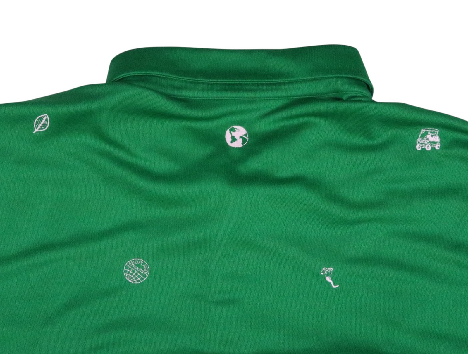 $95 ADIDAS Golf monogram embroidered recycle logo xxl ht6845 polo shirt emerald