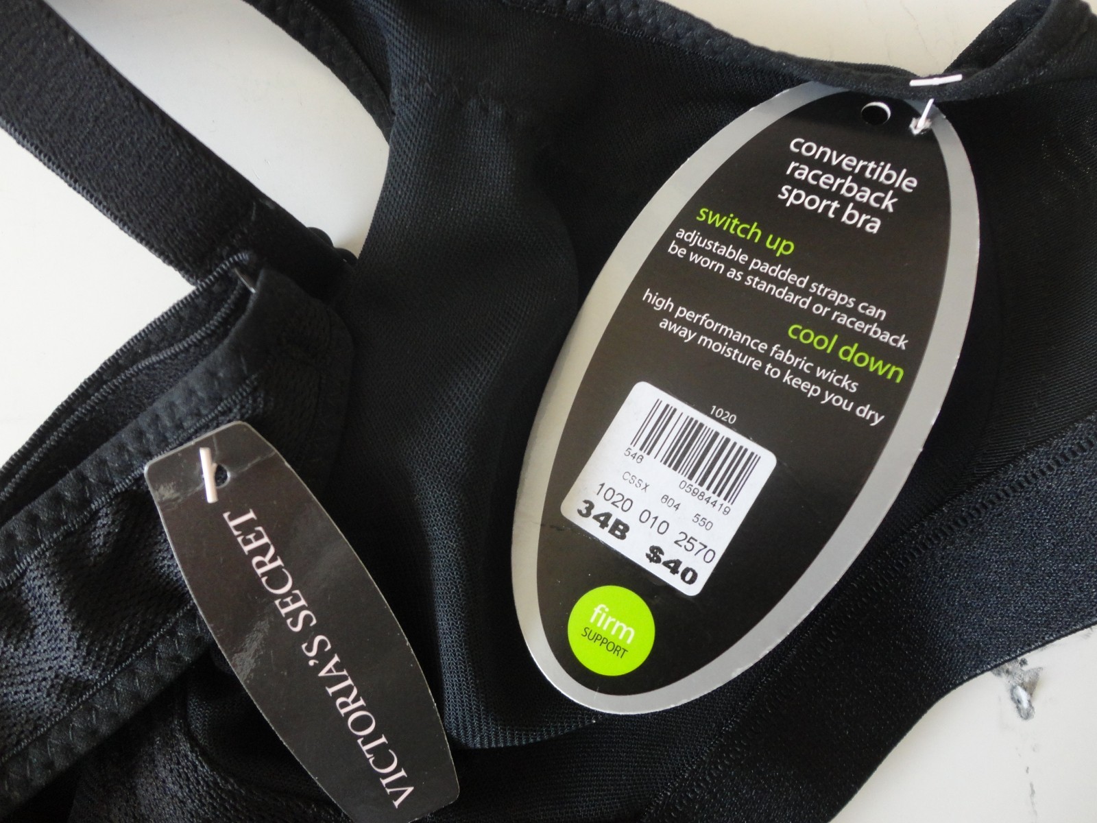 NEW Shock Absorber Sports Bra Active Classic. BLACK STYLE 1020.
