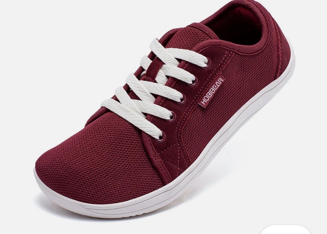 Hobibear Unisex EU 40/250 Wide Toe Sneaker Barefoot Shoe Maroon