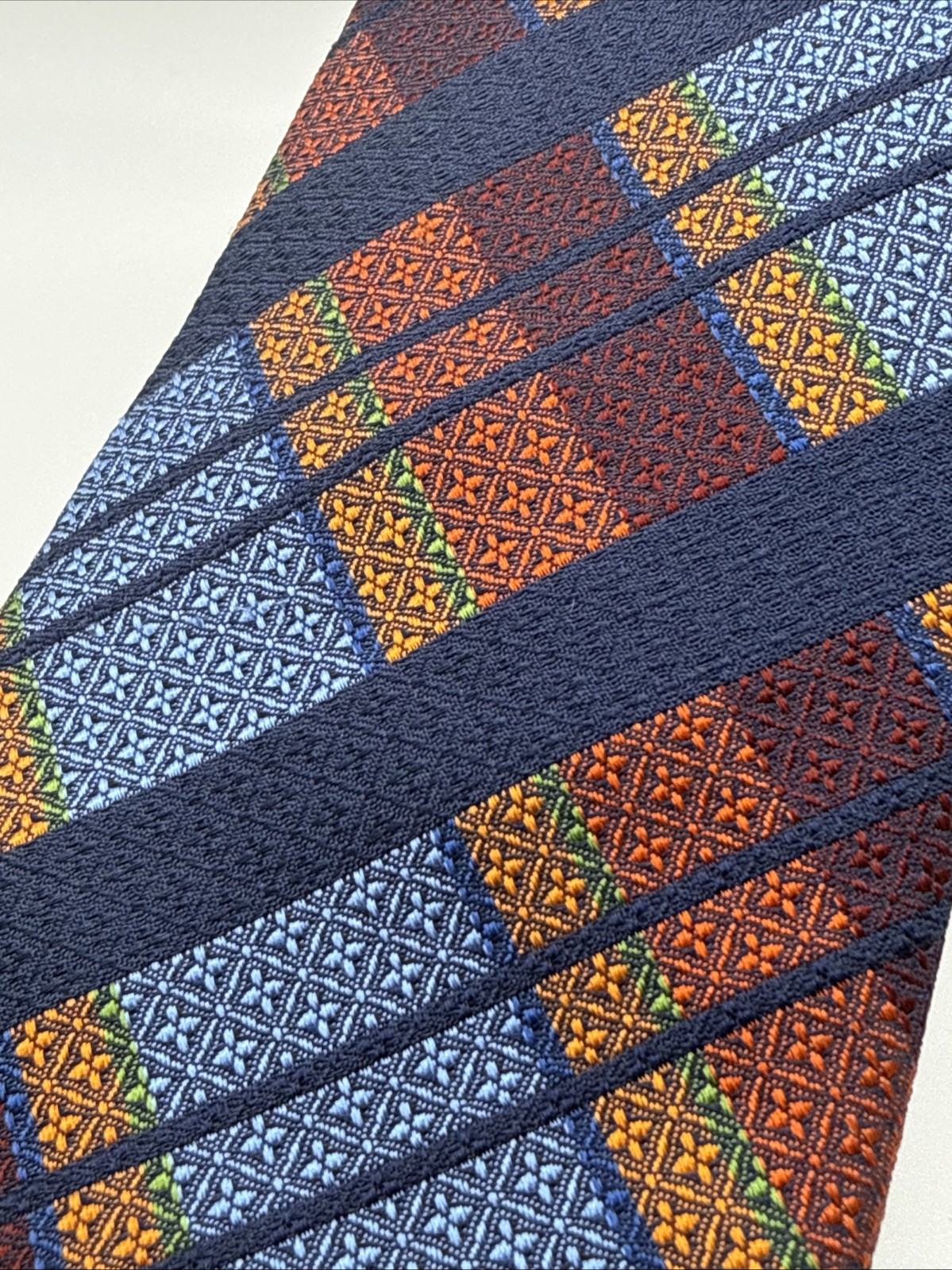 Jos A Bank Reserve Collection Silk Tie Plaid Geometric Patchwork 3-1/8”W 60”L