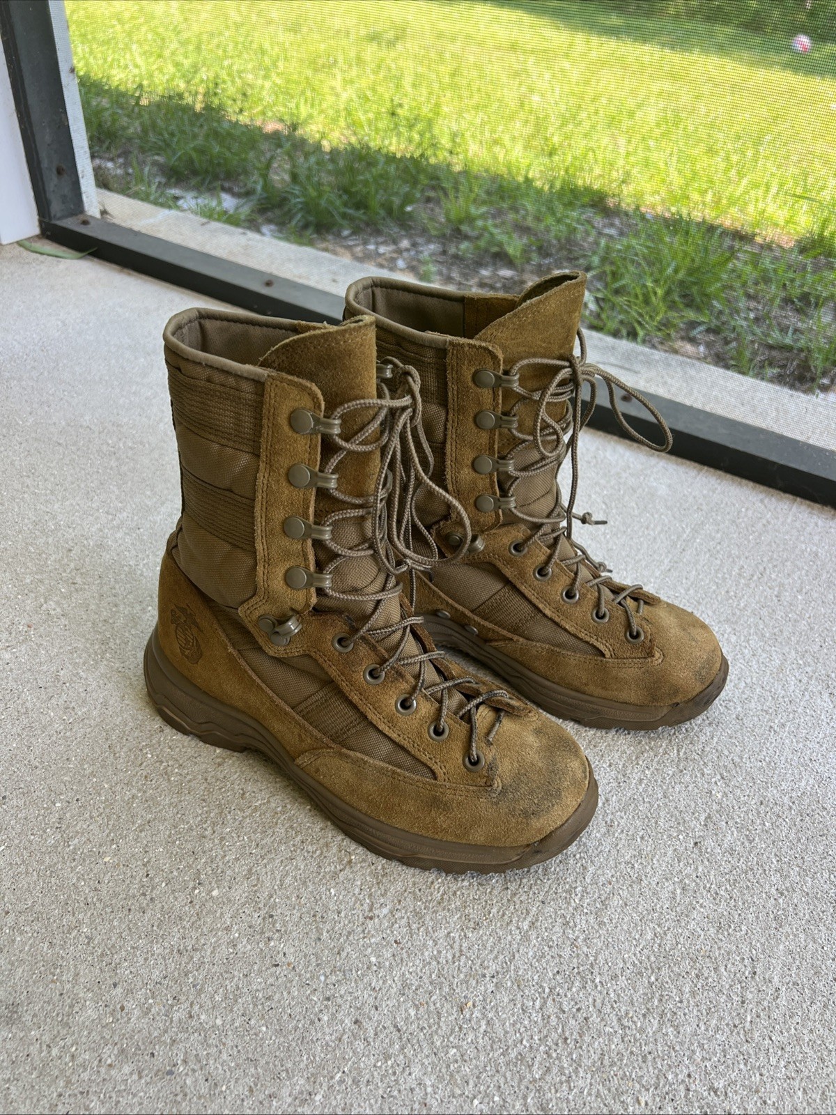 USMC Danner Reckoning 8” Coyote HOT EGA Combat Boot Desert Tan Size 5M or 6.5W