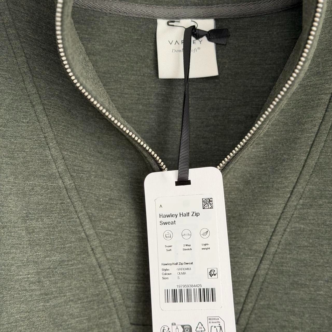 Varley Hawley Half-Zip Sweat in Olive Marl, Size Small