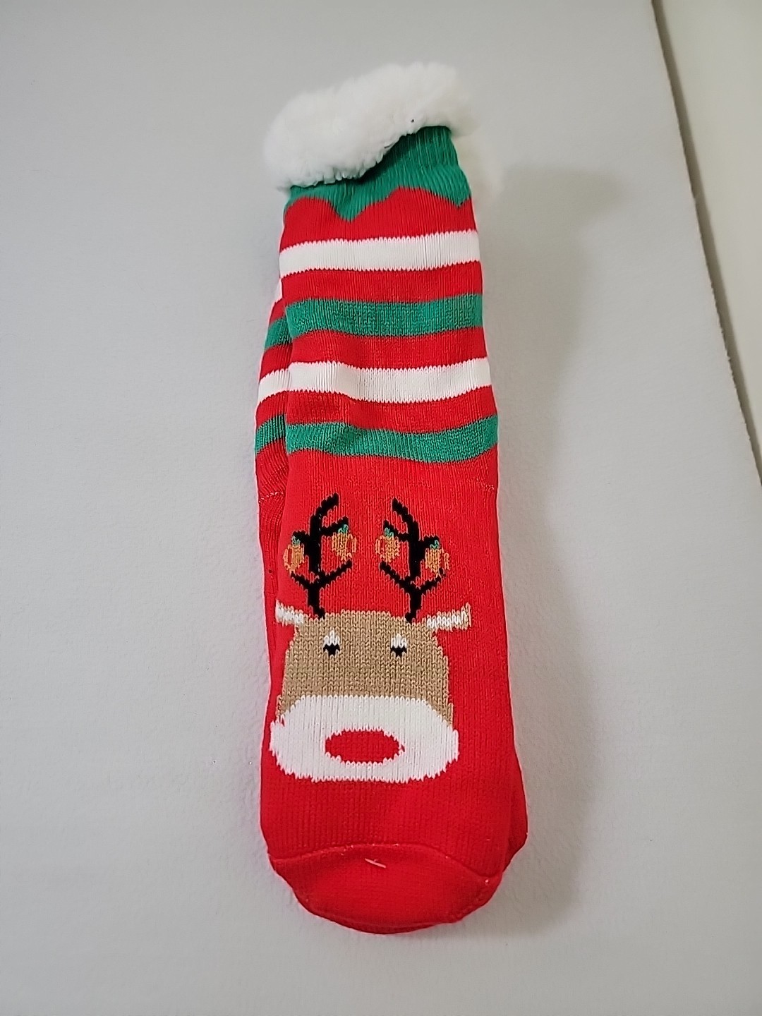 Isabel Harvey Sharpa Rudolph Slipper Socks. NWT