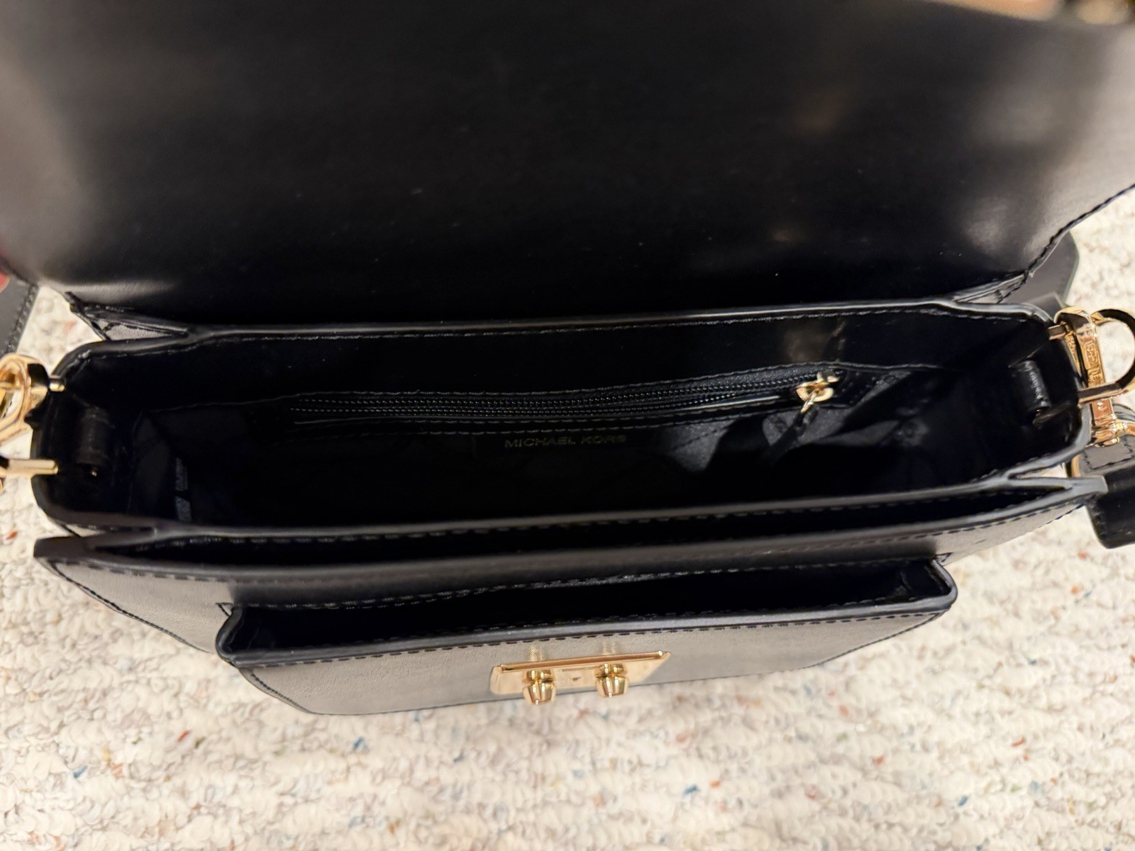 Pre-Owned Michael Kors Sloan Editor Leather Shoulder/Crossbody Bag In Black