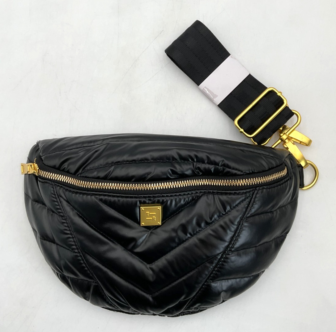 Think Royln Little Runaway Black Belt Bag NWOT