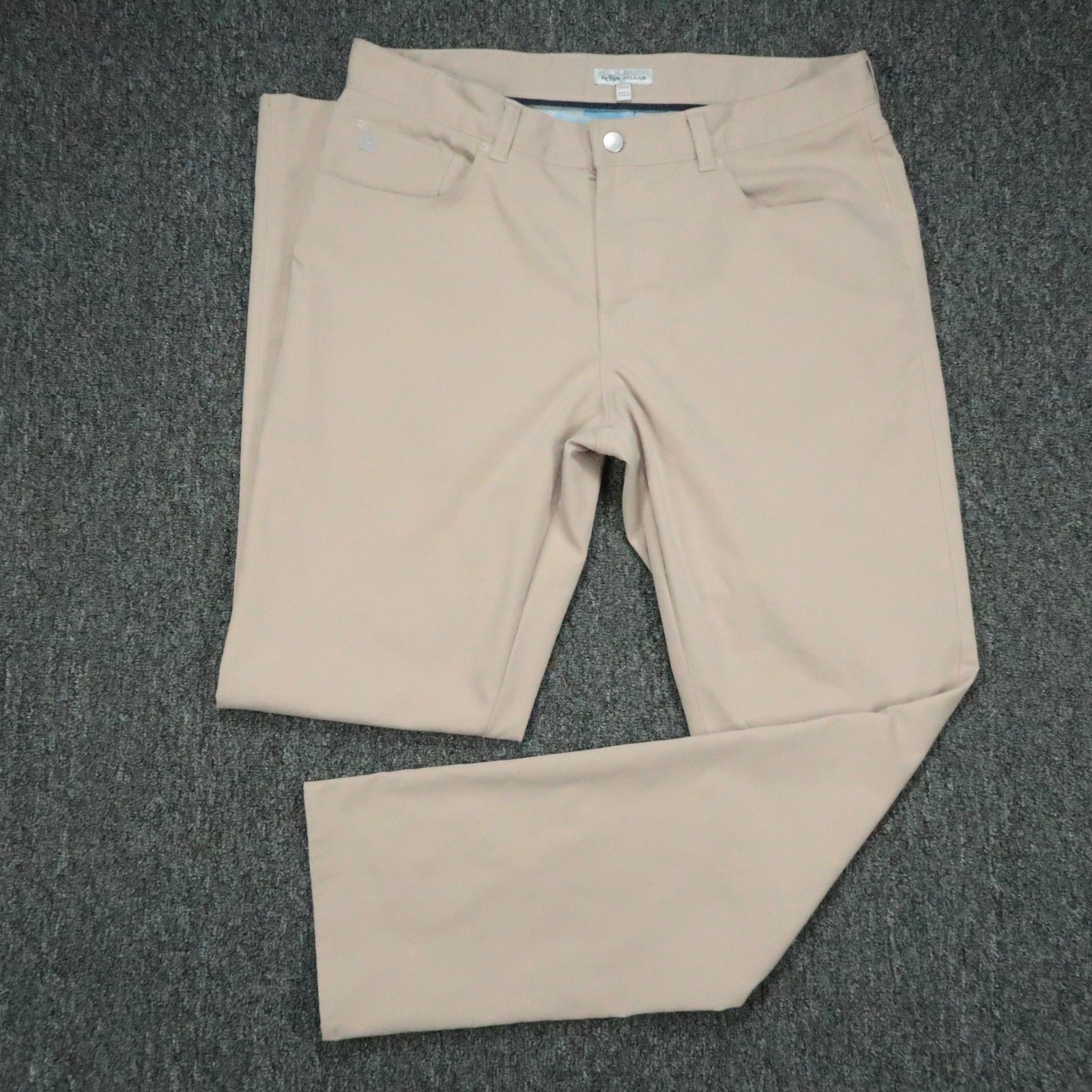 Peter Millar Pants Mens 35×32 Beige EB66 Performance 5 Pocket Straight Golf
