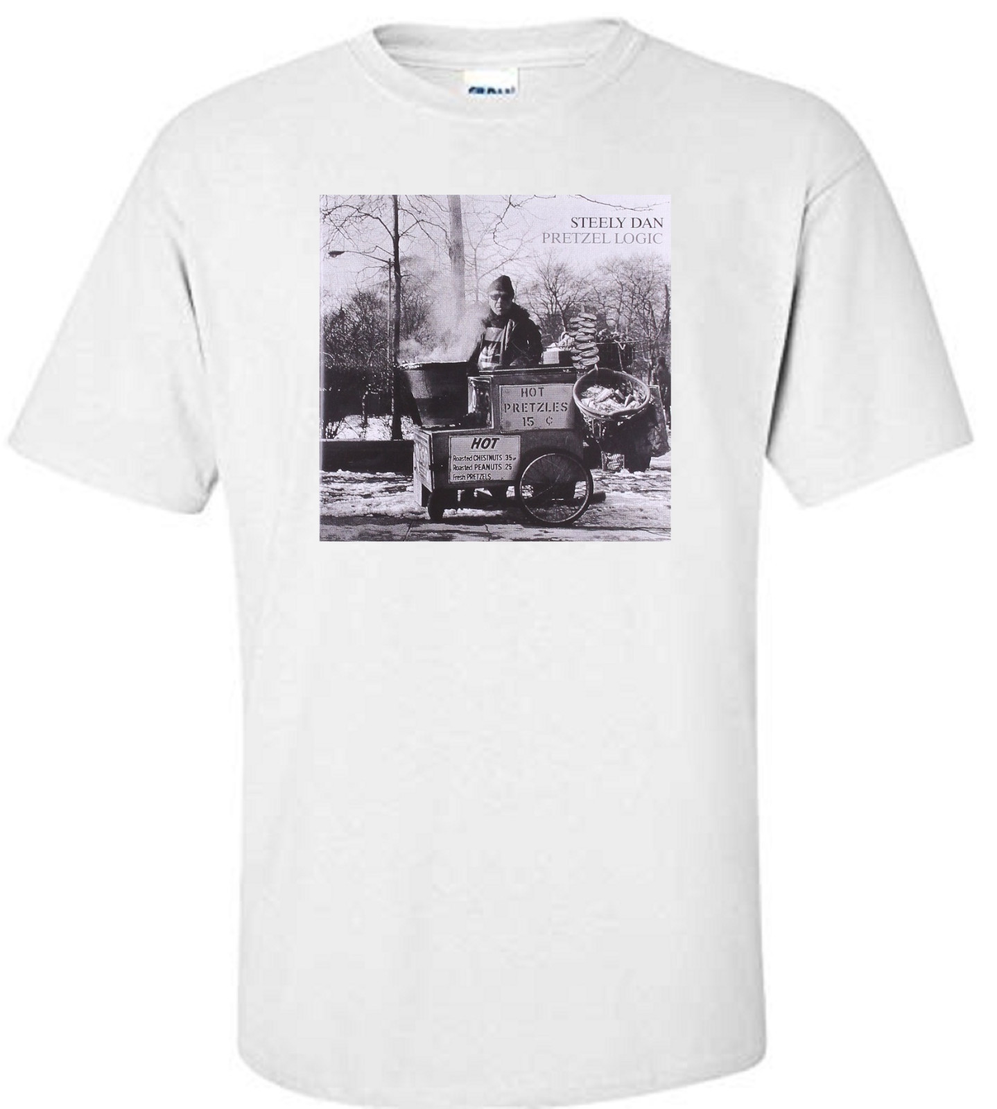 STEELY DAN “PRETZEL LOGIC” ALBUM MUSIC WHITE T-SHIRT