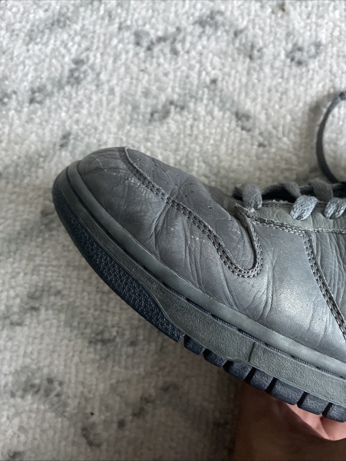 2006 Nike DUNK HIGH PREMIUM FLINT GREY MIDNT NAVY-UNI BLUE 314877-041 Black Five