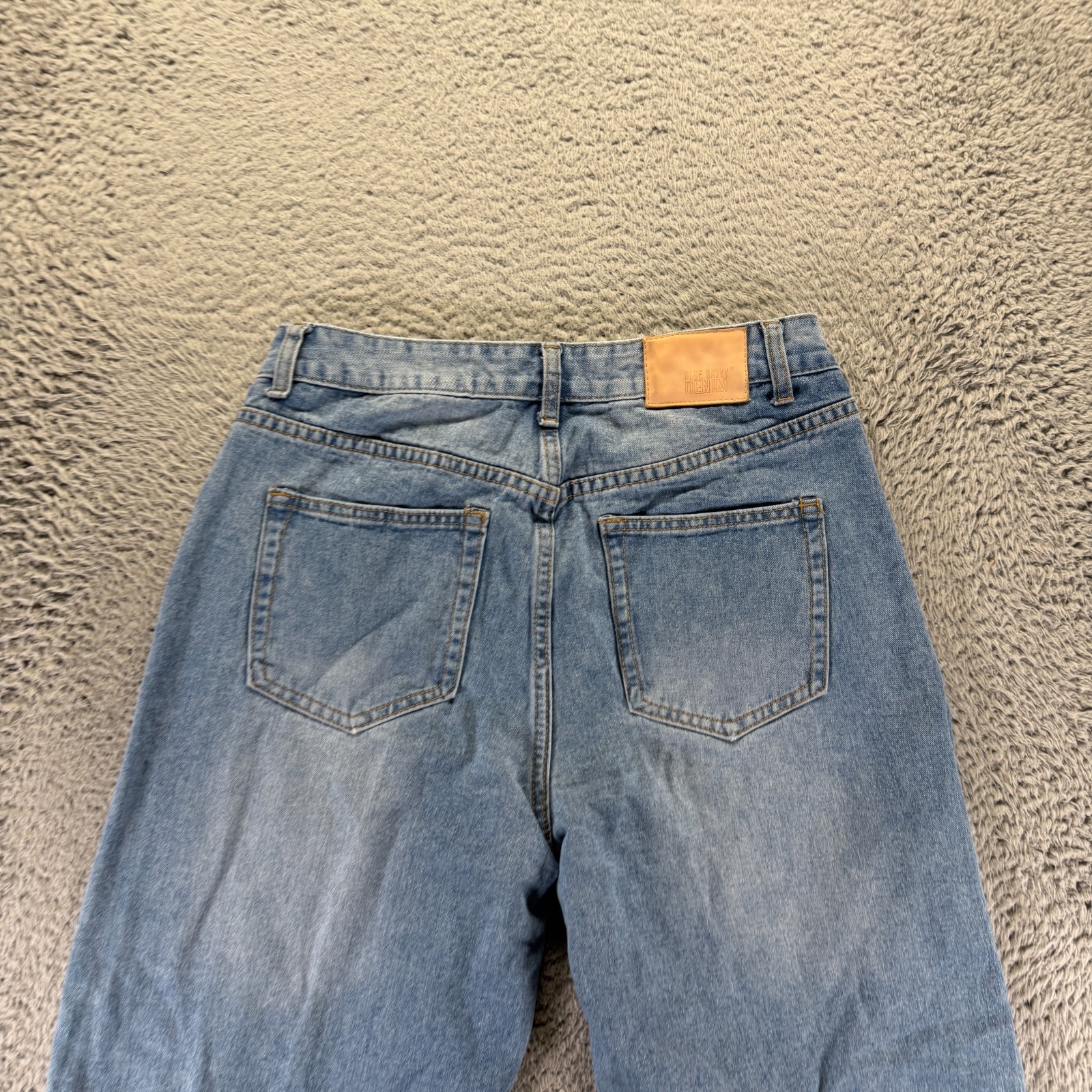 Blue Savvy Jeans Women 9 Blue Cotton Denim Tapered Workwear Travel Faded Stretch