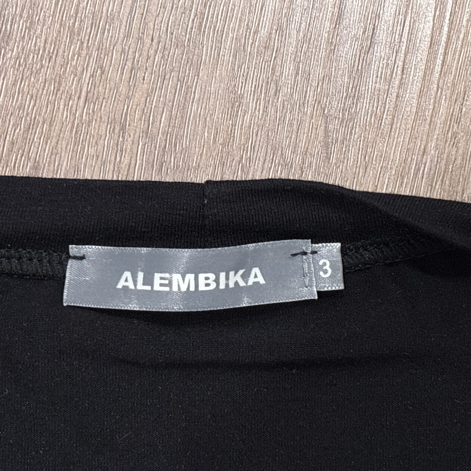 Alembika Tunic Top Size 3 Medium Black Blue Asymmetrical Lagenlook Pocket