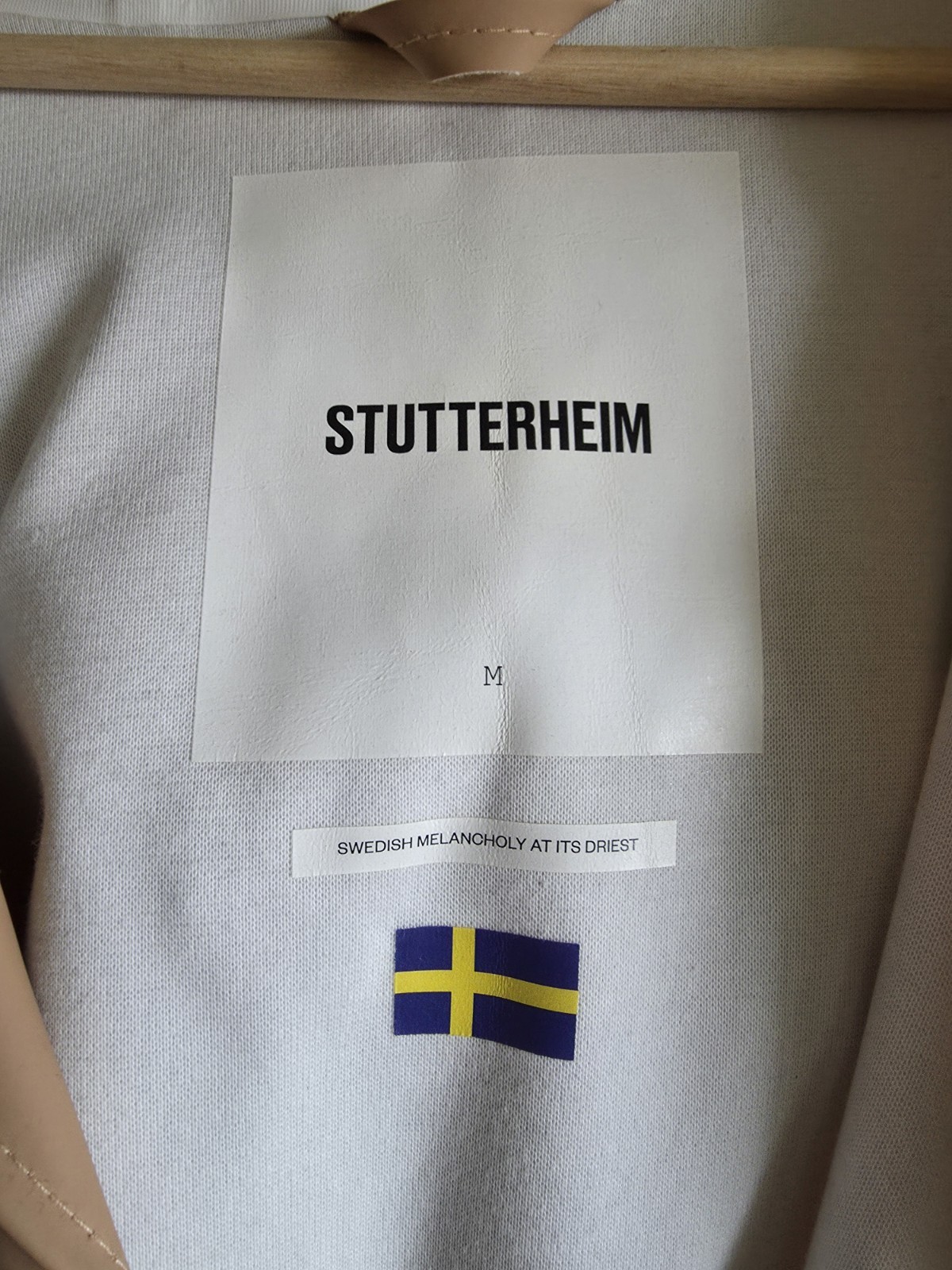Stutterheim Stockholm Men’s Hooded RAINJACKET BEIGE SIZE M