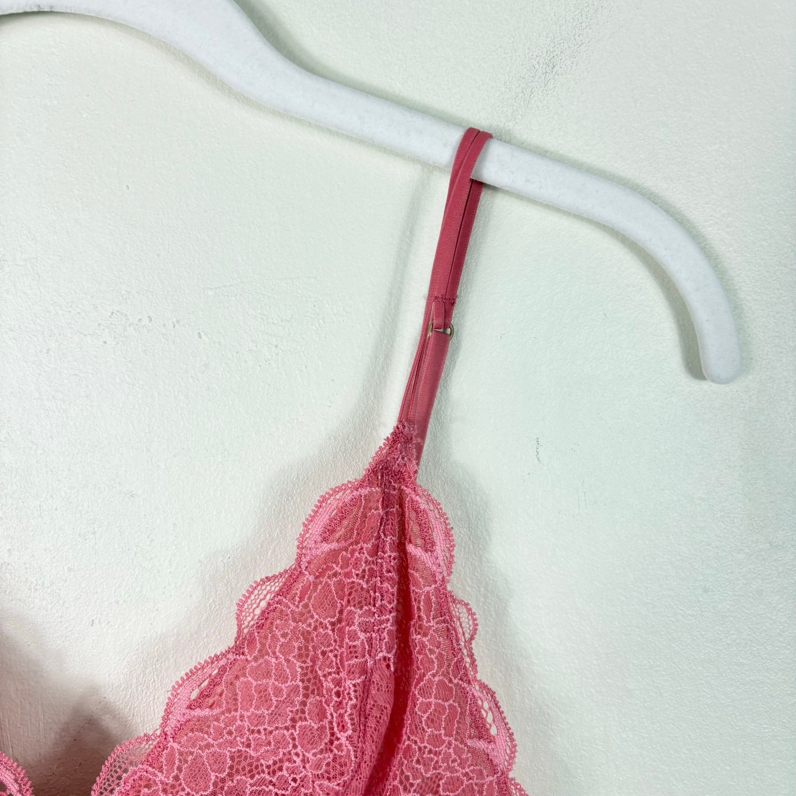 Madewell Unlined Wireless Stretch Lace Liana Longline Bralette in Pink