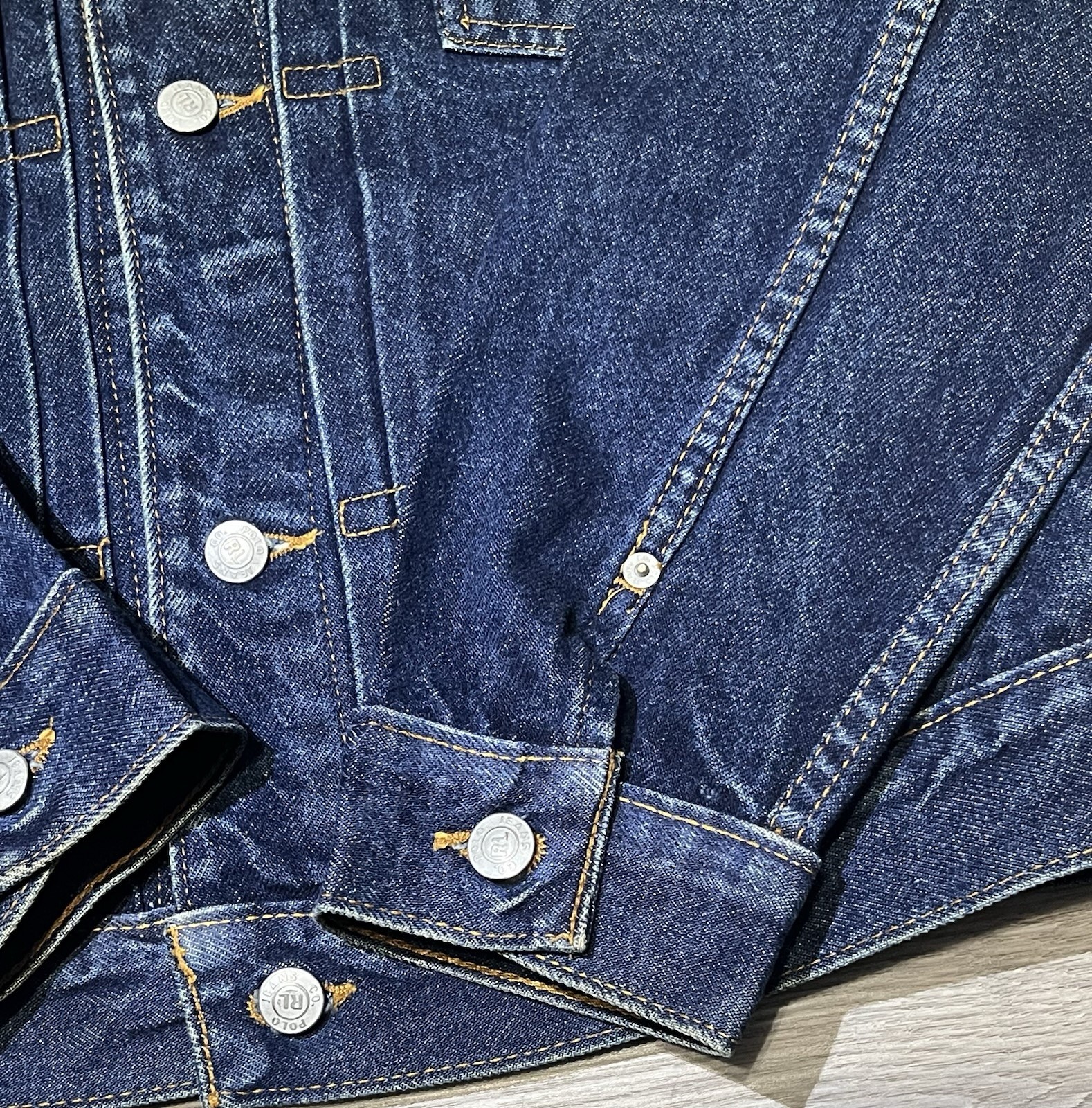 Polo Jeans Co By Ralph Lauren Vintage Denim Dark Blue Jean Trucker Jacket, MED