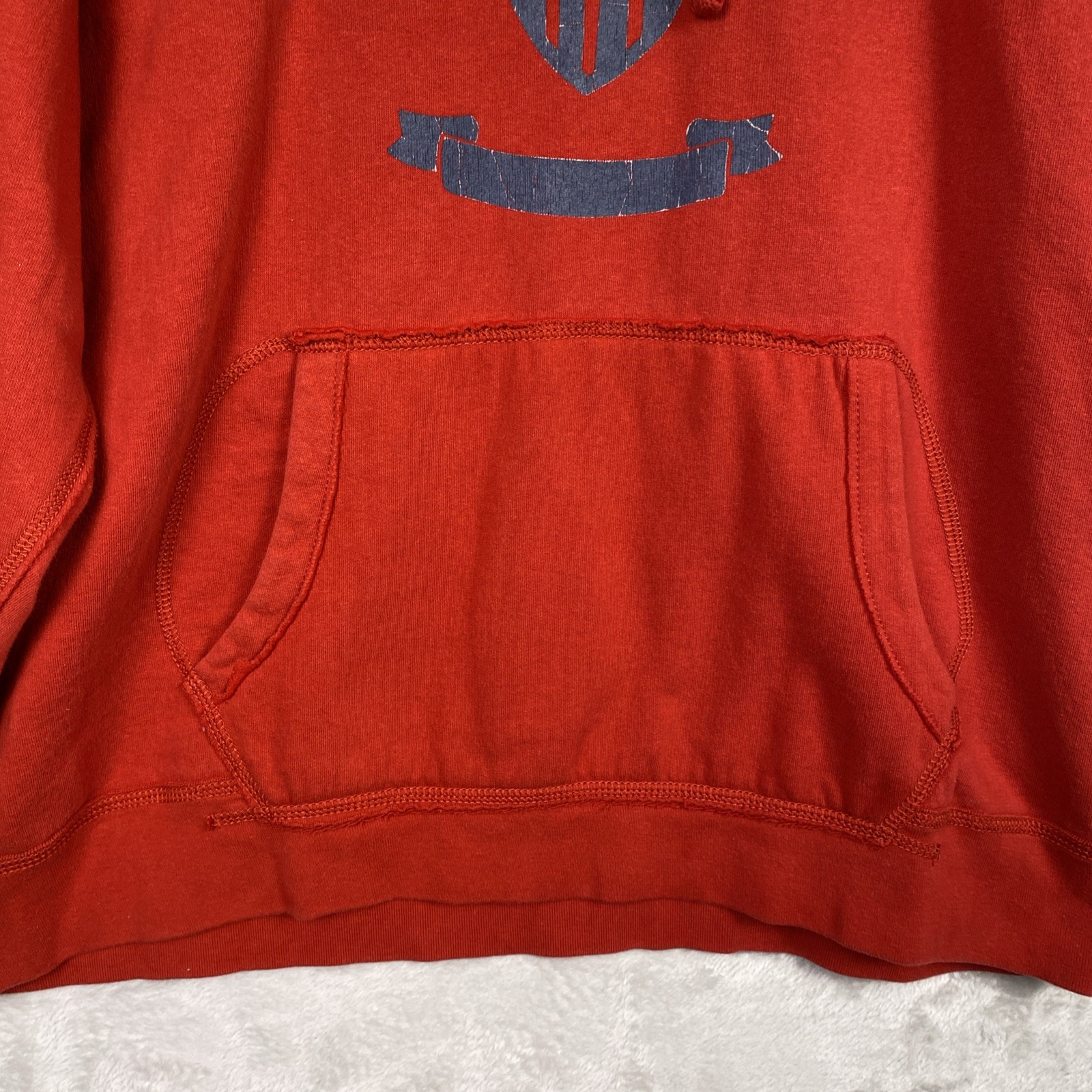 Y2K Mens Polo Ralph Lauren Hoodie XL PRL Jeans 67 Sweatshirt Red 90s Vintage 6-7
