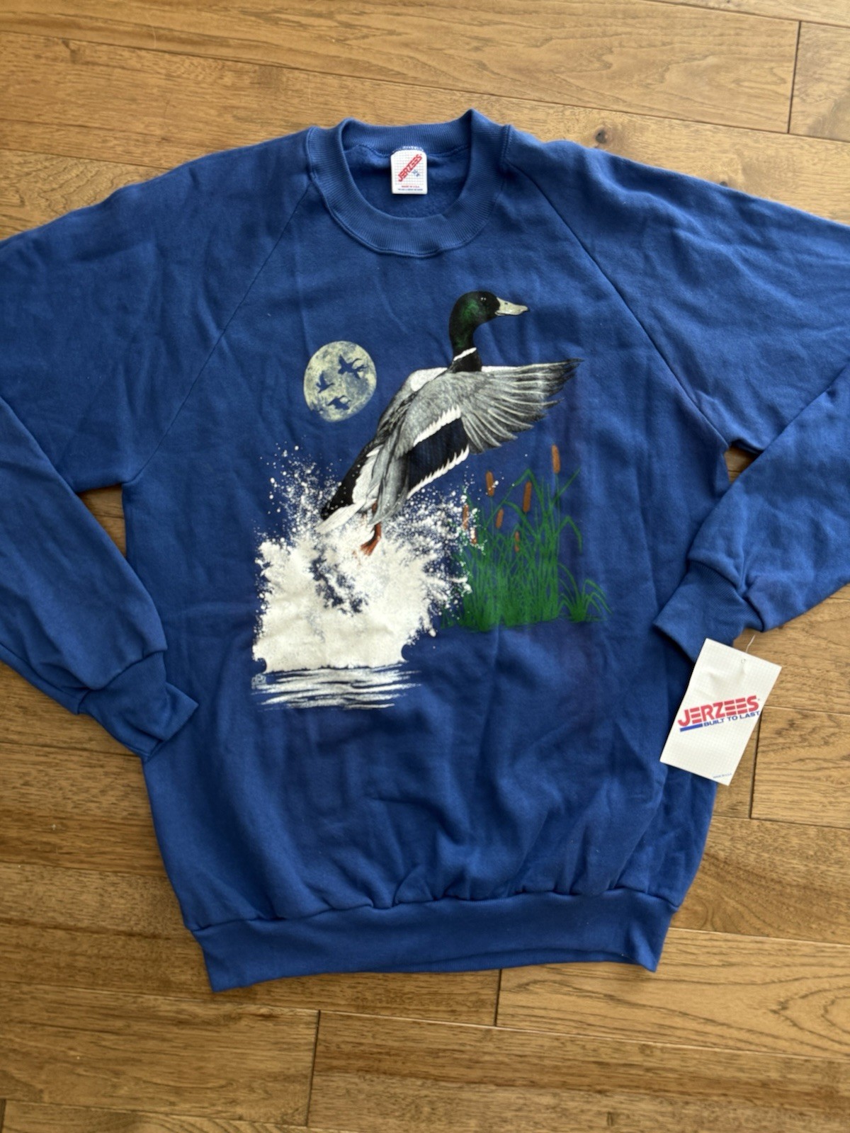 Vintage Jerzees USA Duck Scene Crewneck Dead Stock W/ Tags Painted Graphic NOS
