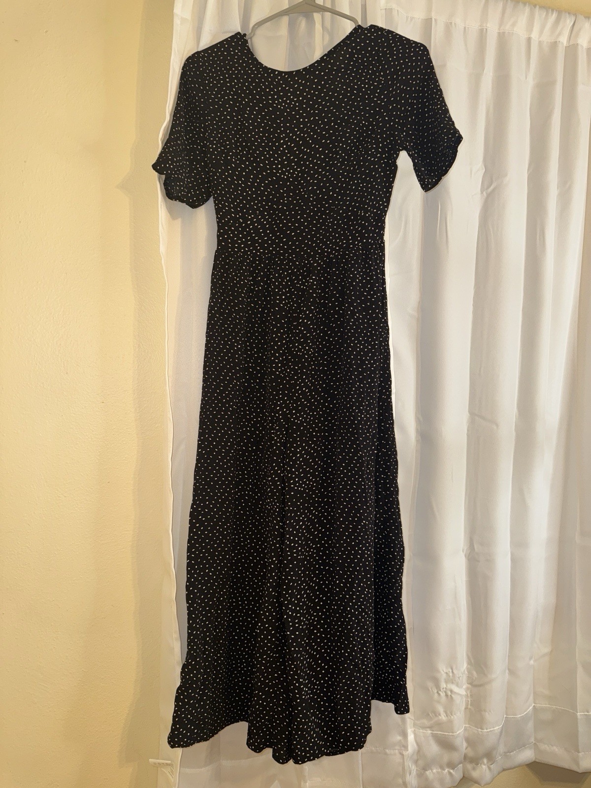 ASOS DESIGN Black/White Polka Dot Wide-Leg Jumpsuit Size US 4