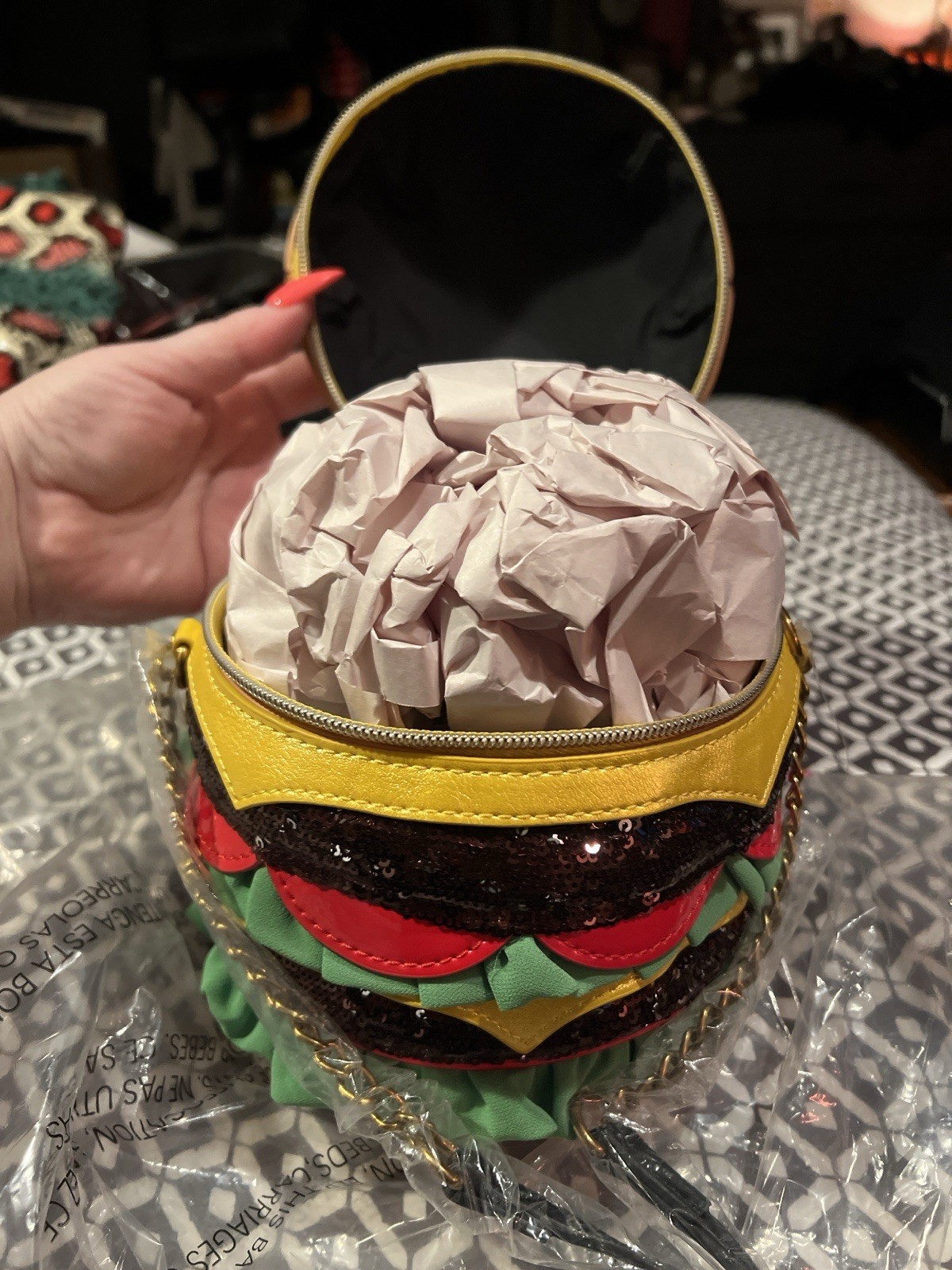 Betsey Johnson Burger Bag Purse Crossbody Kitsch Nice Buns Food Lunch New W/tags