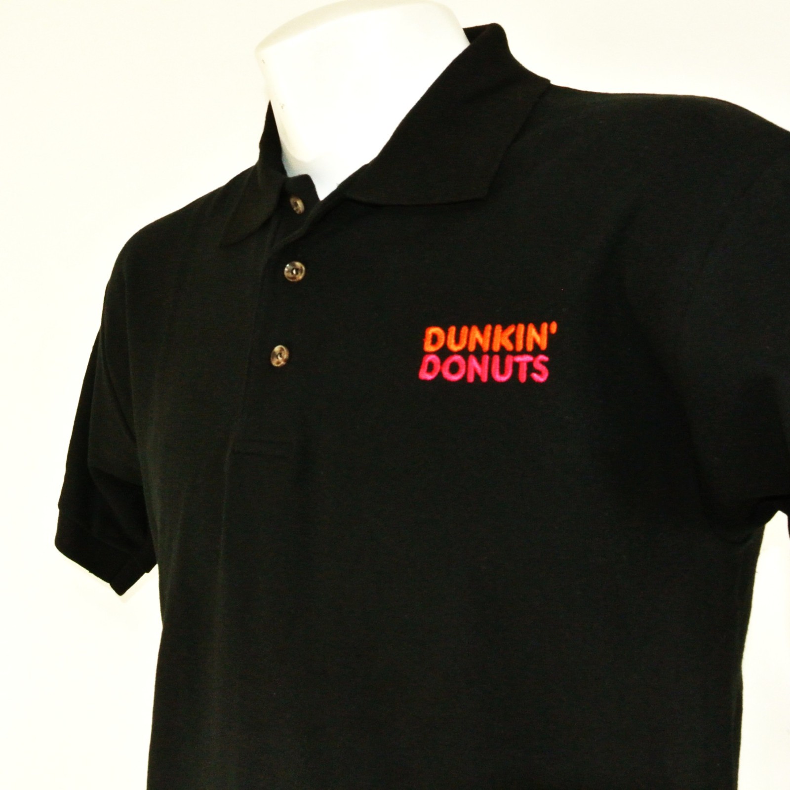 DUNKIN DONUTS Employee Uniform Polo Shirt Black Size S Small NEW