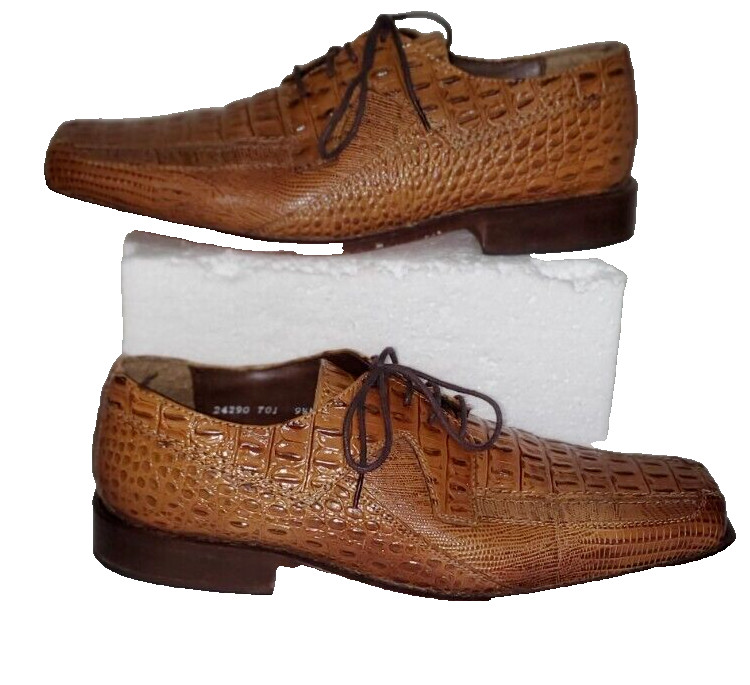 STACY ADAMS ASHER SQUARE TOE DRESS SHOE ALLIGATOR PRINT MEN SIZE 9.5 #24290