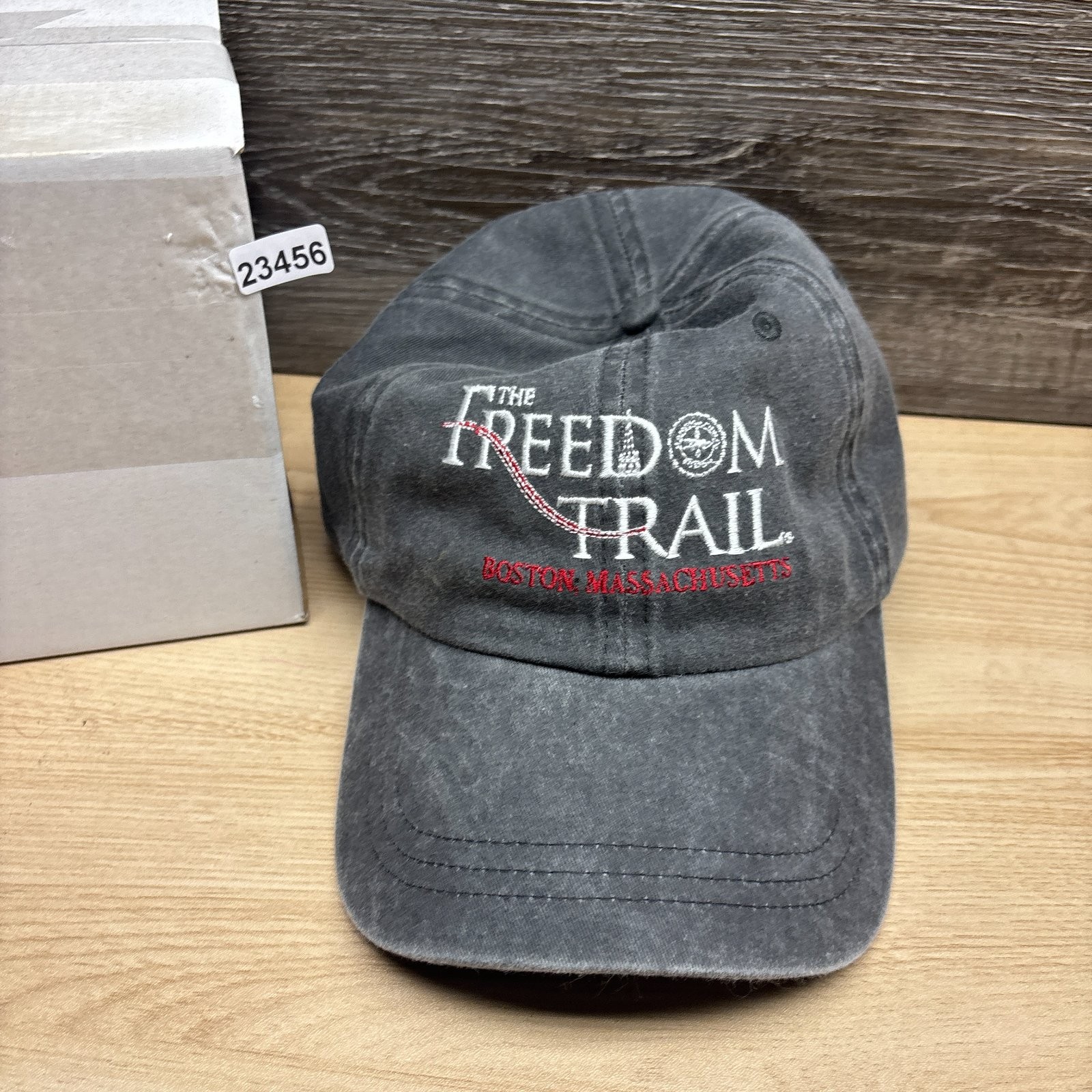 Freedom Trail Hat Cap Strap Back Gray Boston Massachusetts Paved With History