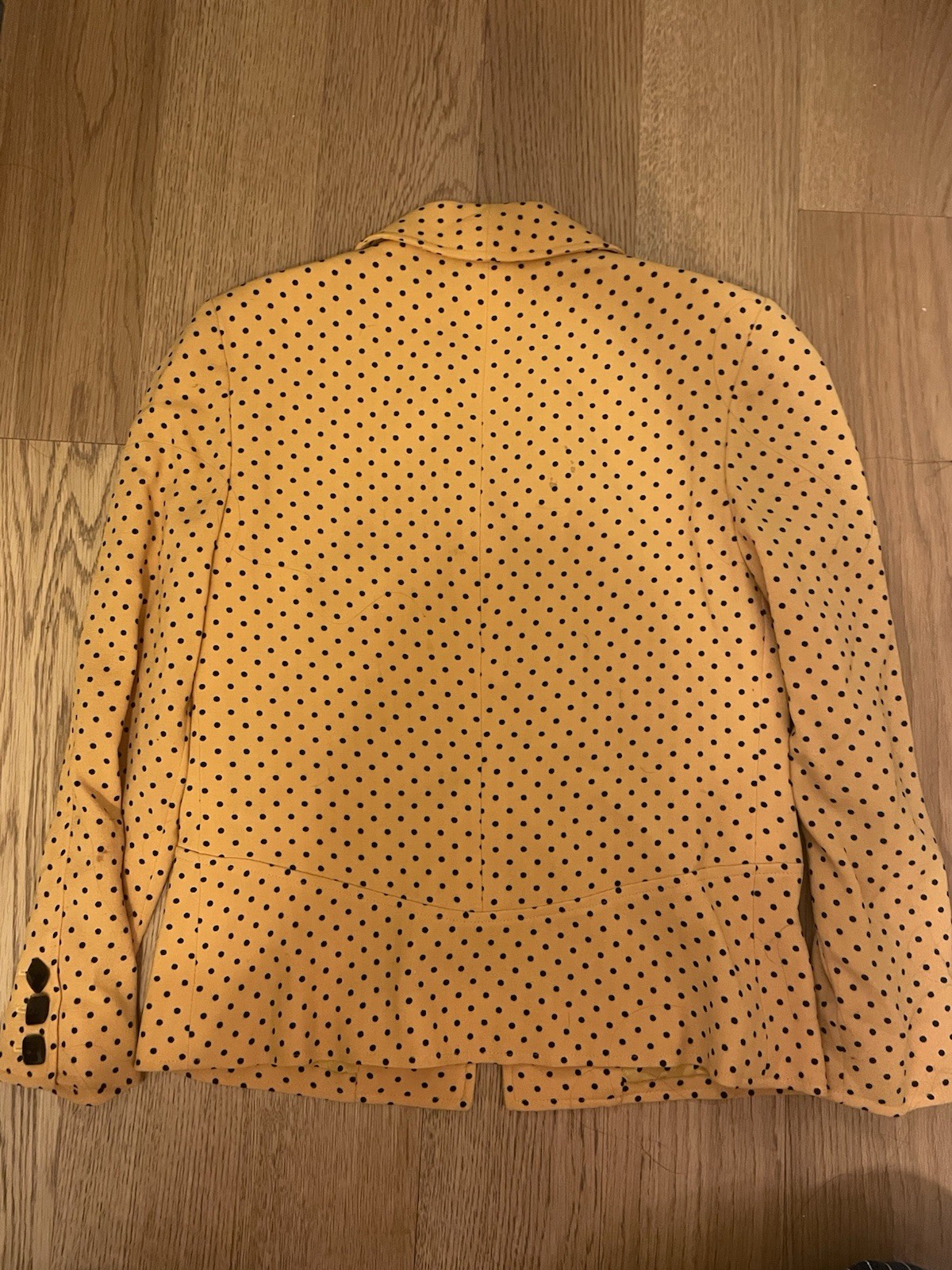 Valentino Boutique Silk Polka Dot Lined 3pc Skirt blouse Suit Yellow Size 2