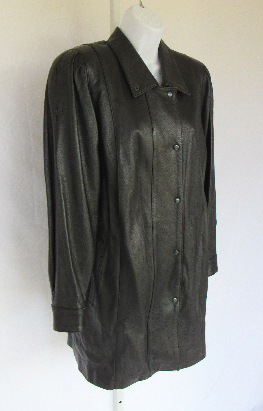 RIVOLI ITALIAN CALF LEATHER WOMEN’S COAT BLACK SIZE 9 LIKELY NEVER WORN!!!
