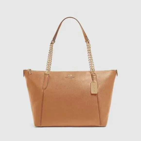 COACH PEBBLED LEATHER AVA CHAIN TOTE STYLE F87775 WOMEN’S SALE!