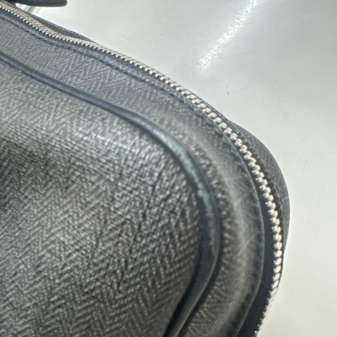 BVLGARI Mens Gray PVC Leather Business Briefcase Bag Padlock Name Tag Auth