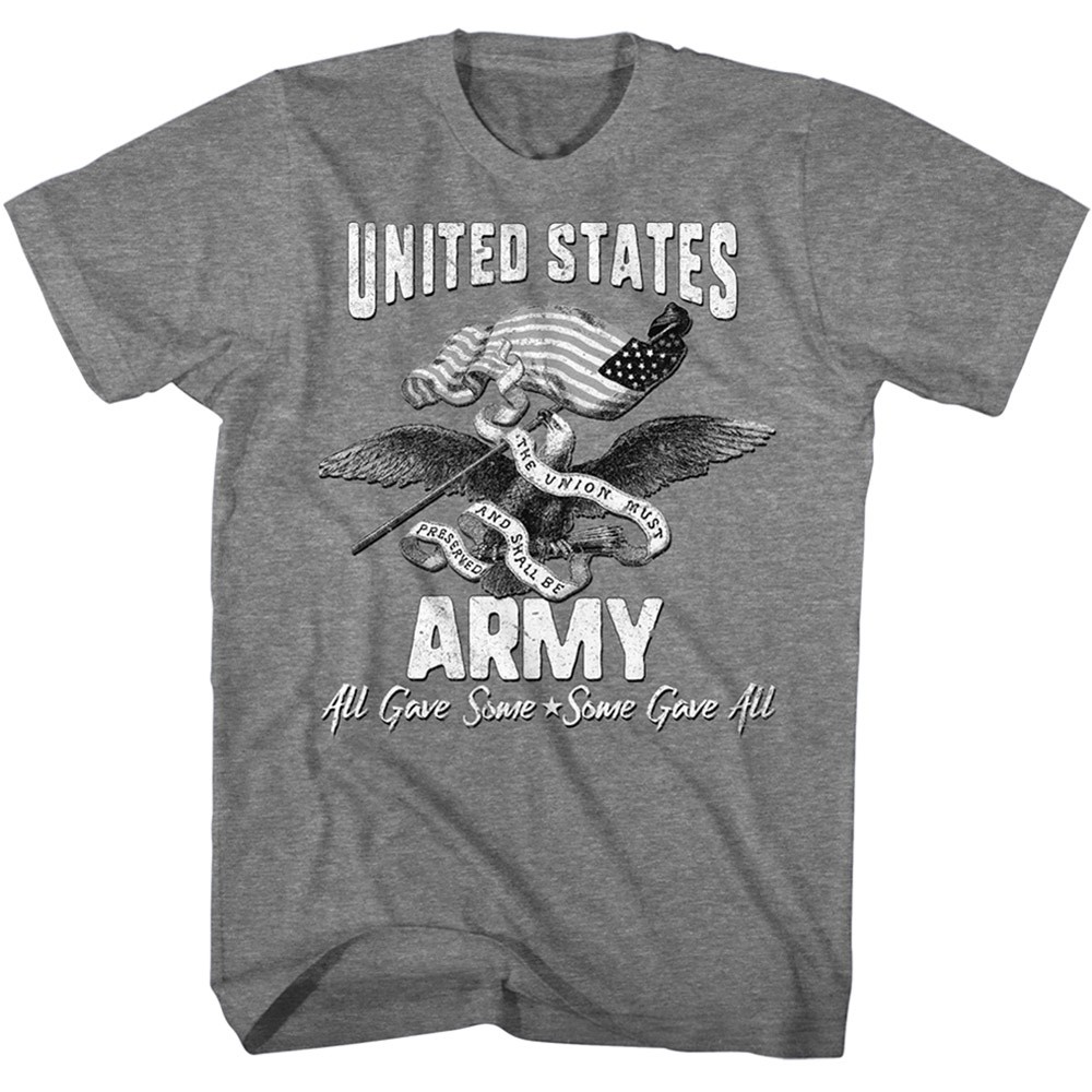 United States ARMY ALL GAVE SOME EAGLE T-Shirt Mens New Graphite Heather Merch