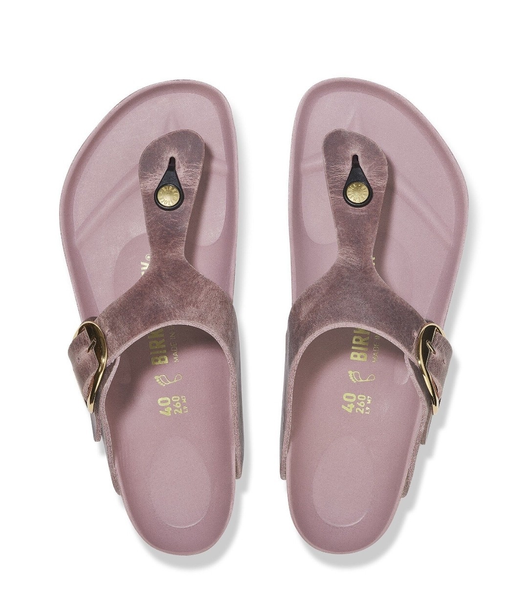 Birkenstock Gizeh Big Buckle Oiled Leather Color Lavender Size 39 Regular Wide