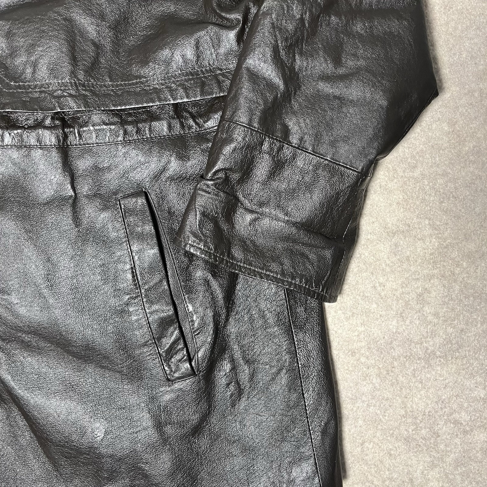 Vintage Phase Two Brown Mens 2XL Leather Jacket Removable Liner Adjustable Waist