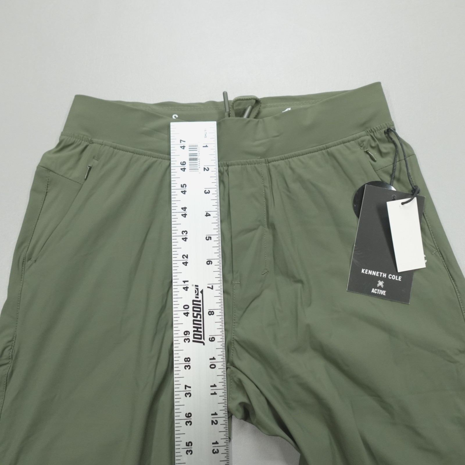 Kenneth Cole Active Tech Jogger Ankle Zip DWR Lightweight Reflective Olive
