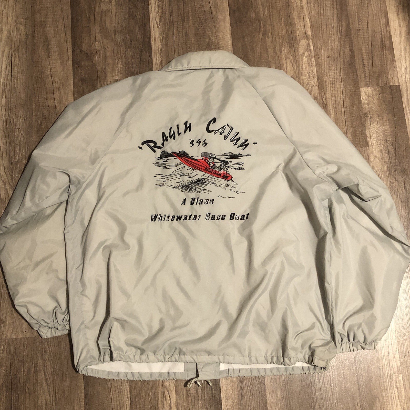 Vintage Hartwell Windbreaker Ragin Cajun Racing Boat Mens XL Gray Made In USA