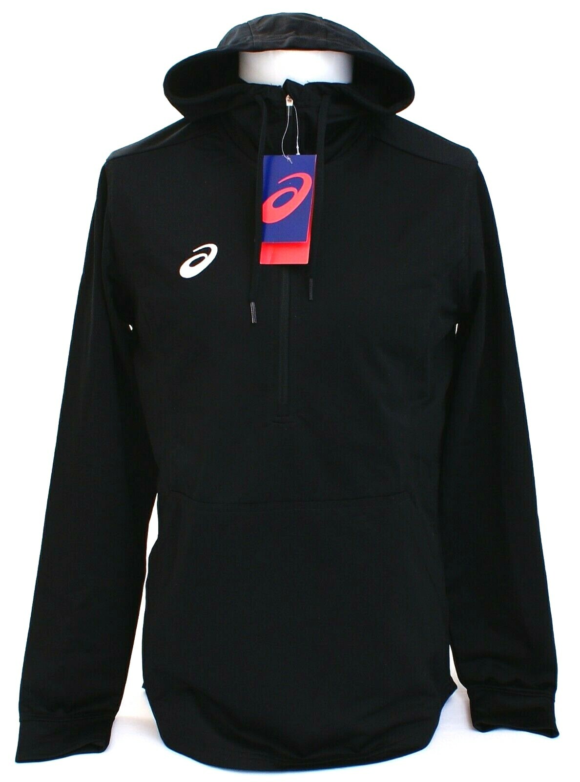 Asics Black Tricot 1/2 Zip Lightweight Hoodie Men’s NWT