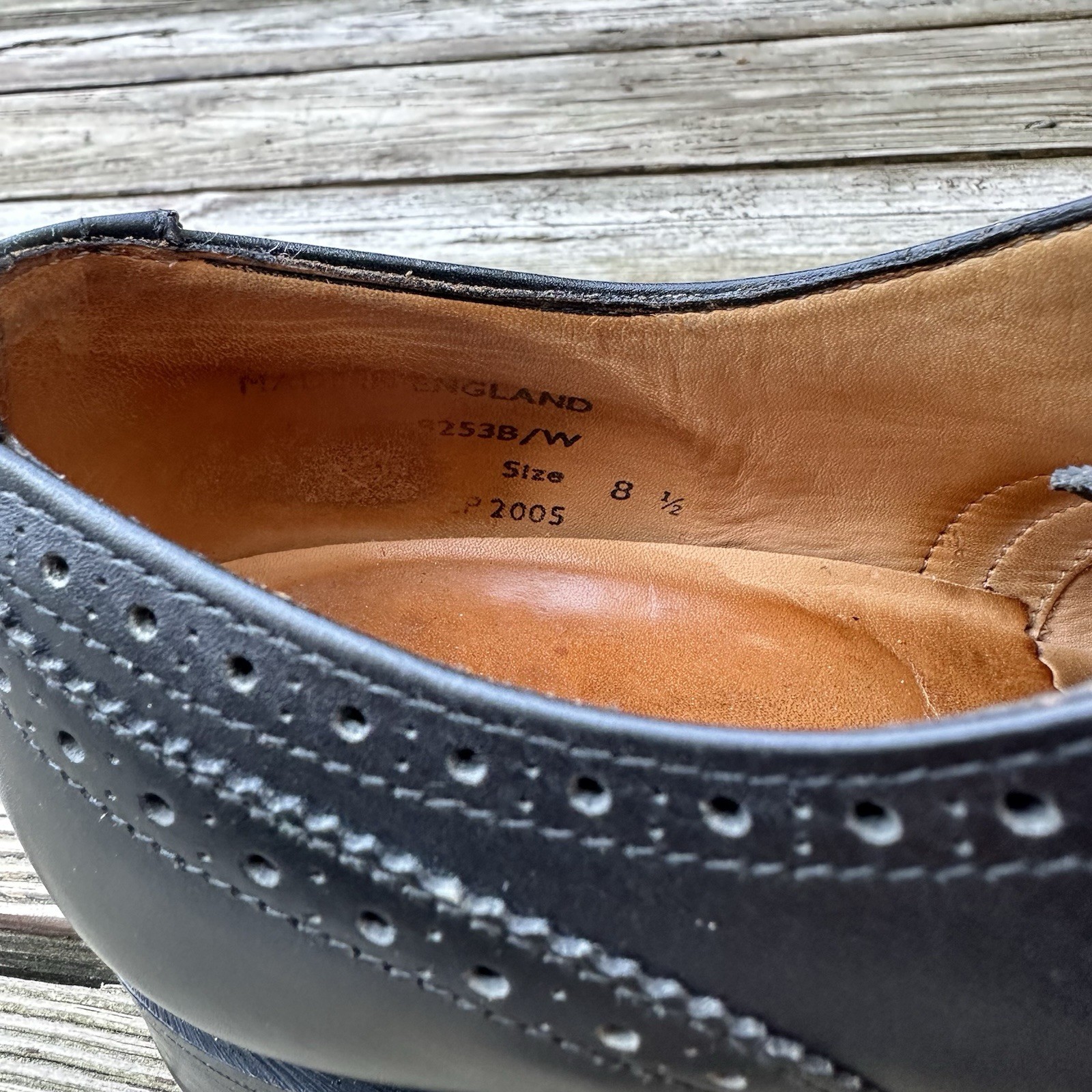 Sanders England Spectator two-tone oxford wingtip shoes size 8.5