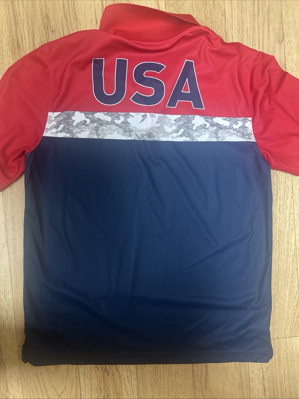 Walter Hagen American Flag Performance 11 Novelty Print Polo Medium 4th Of July