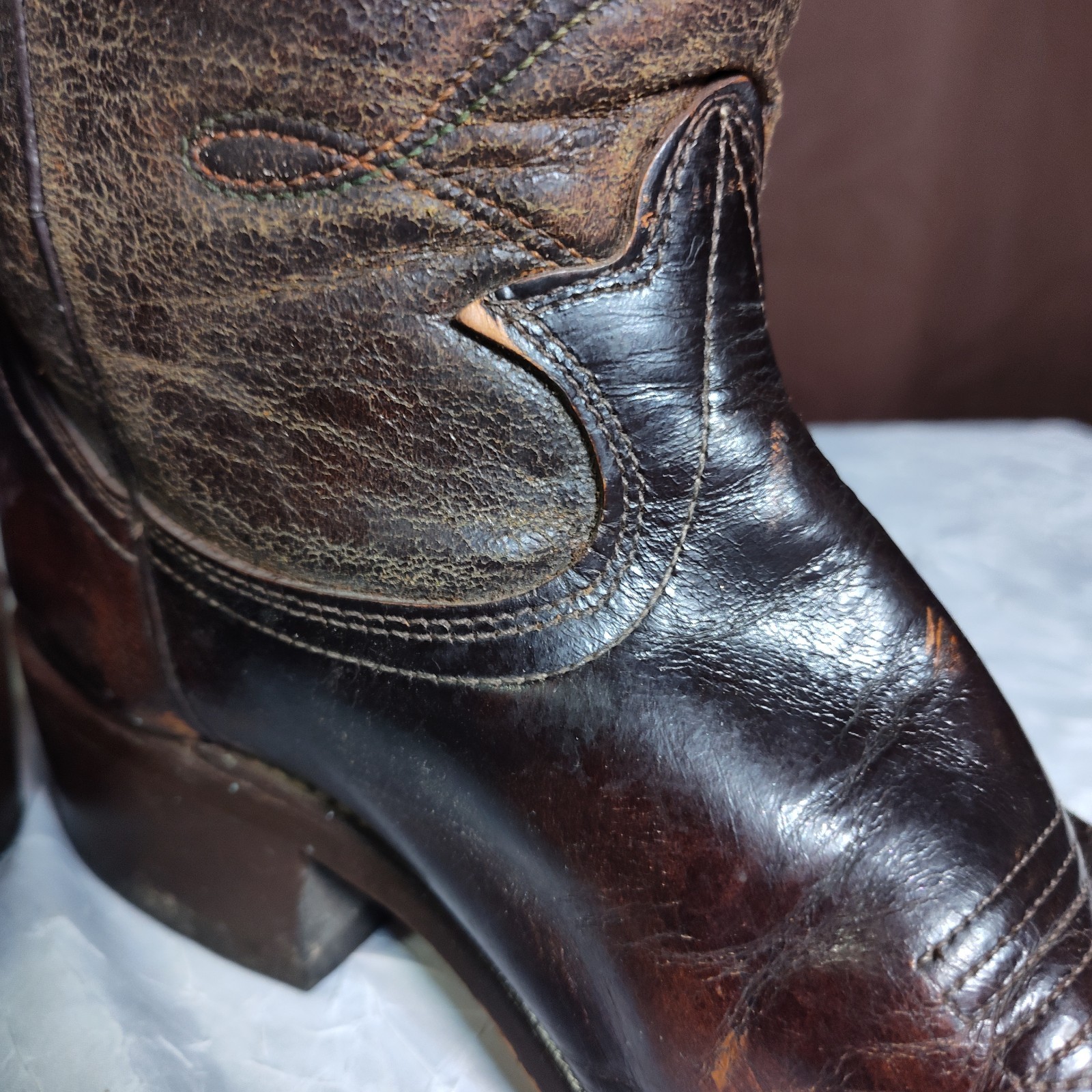 Vintage Laredo Boots Mens Size 9D Leather Western Brown Square Toe Cowboy 80s