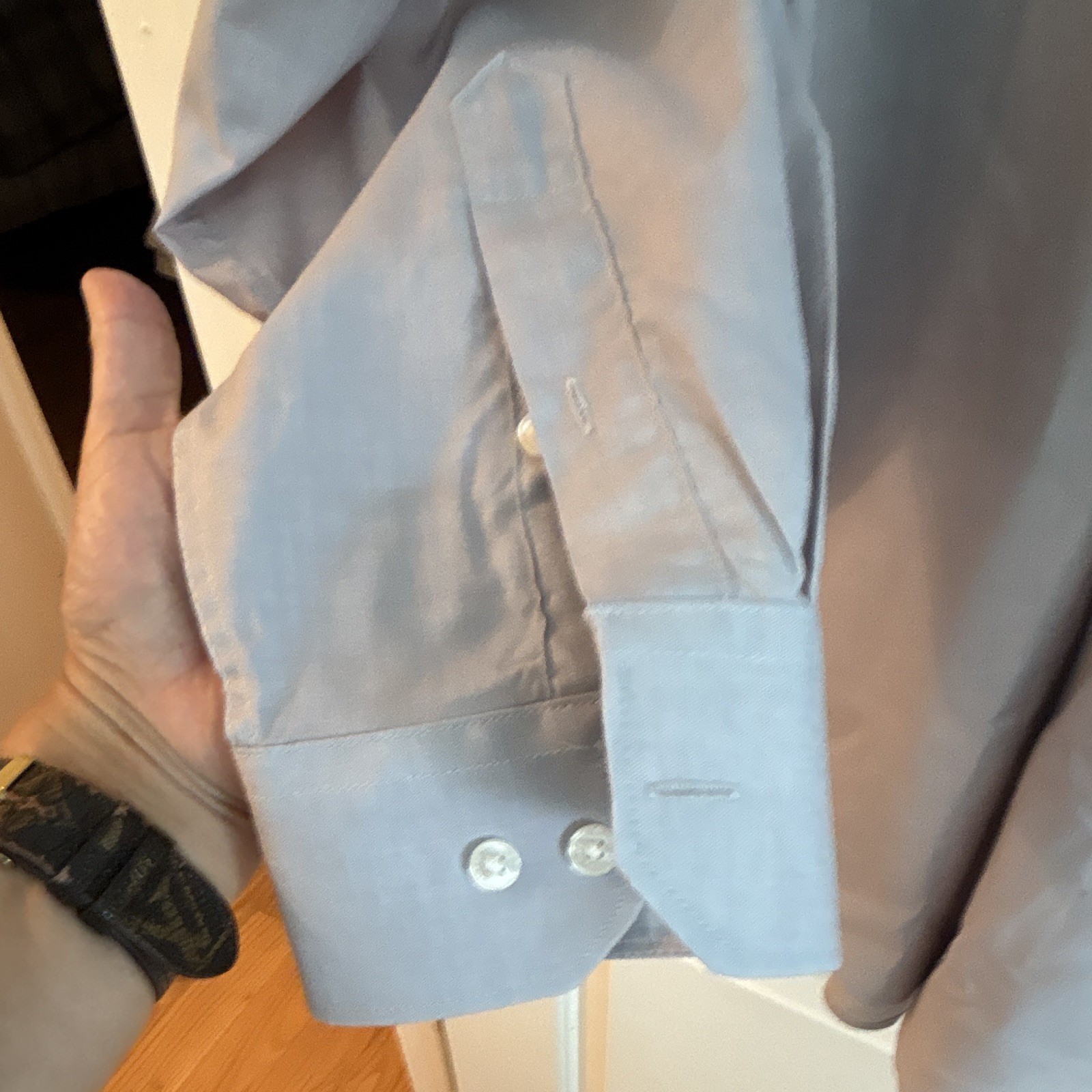 Perry Ellis Portfolio Modern Fit Non-Iron Blue Dress Shirt XL 34/35