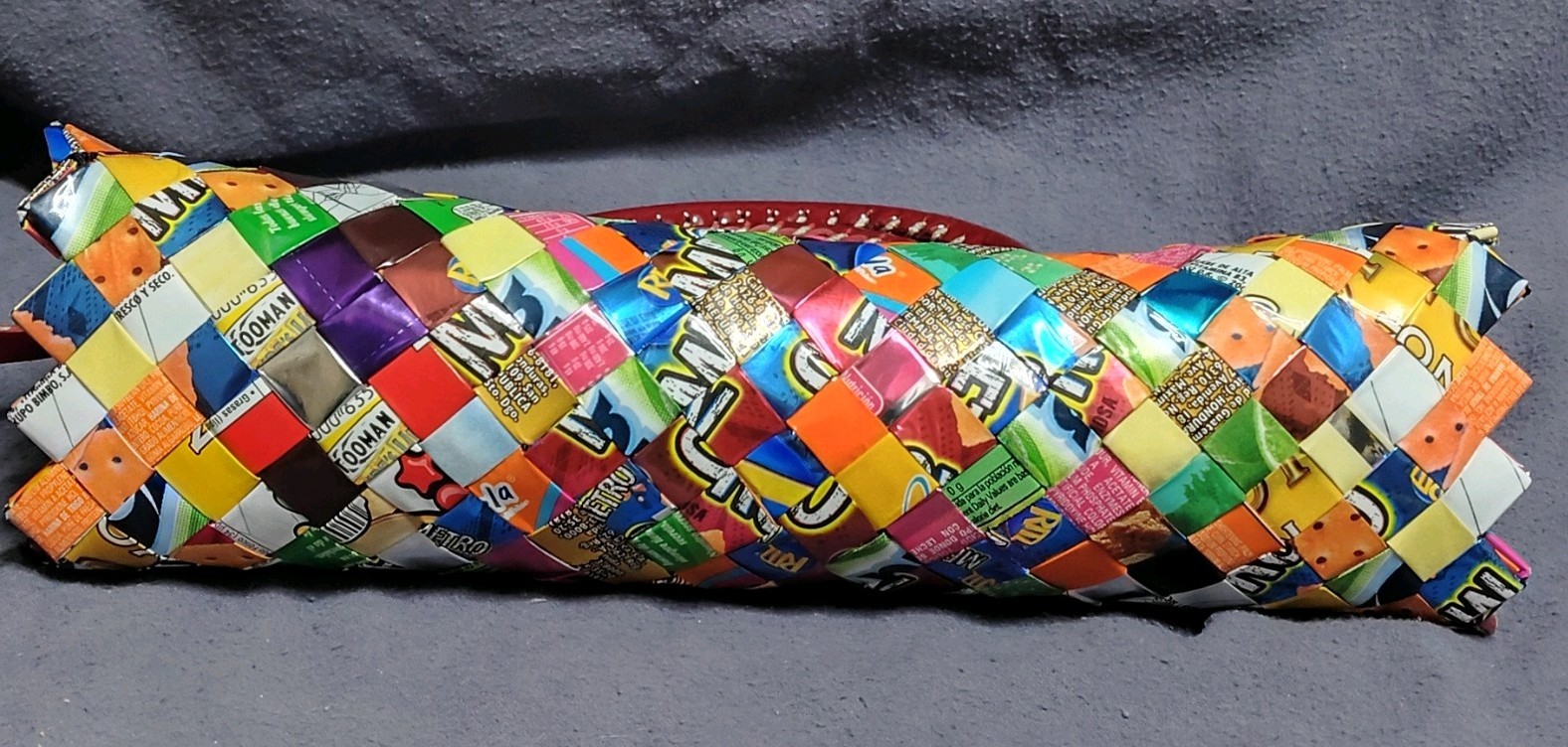 Nahui Ollin Multicolor Woven Candy Wrapper Bag