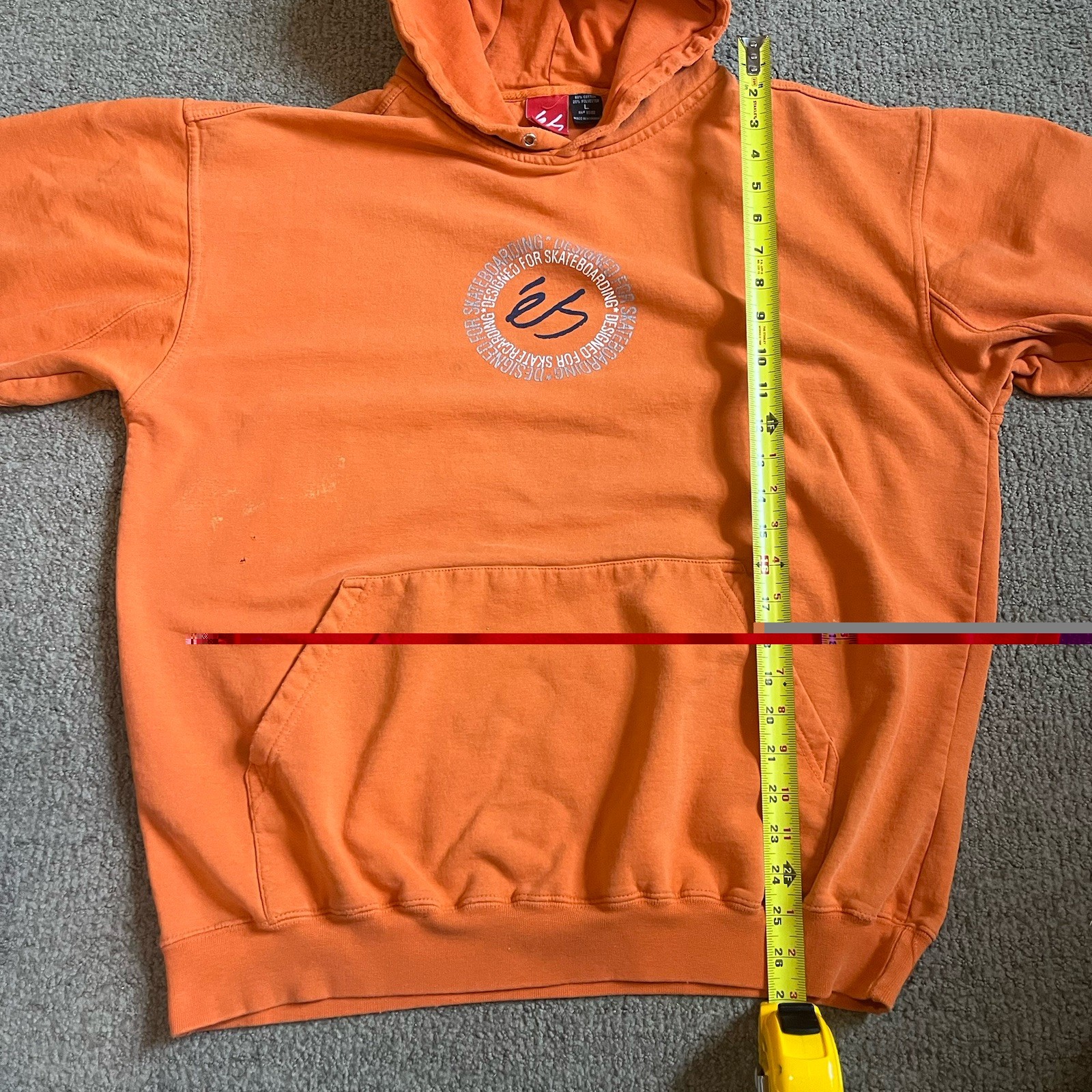 Distressed ES Skate Orange hoodie Size Large Men’s check description