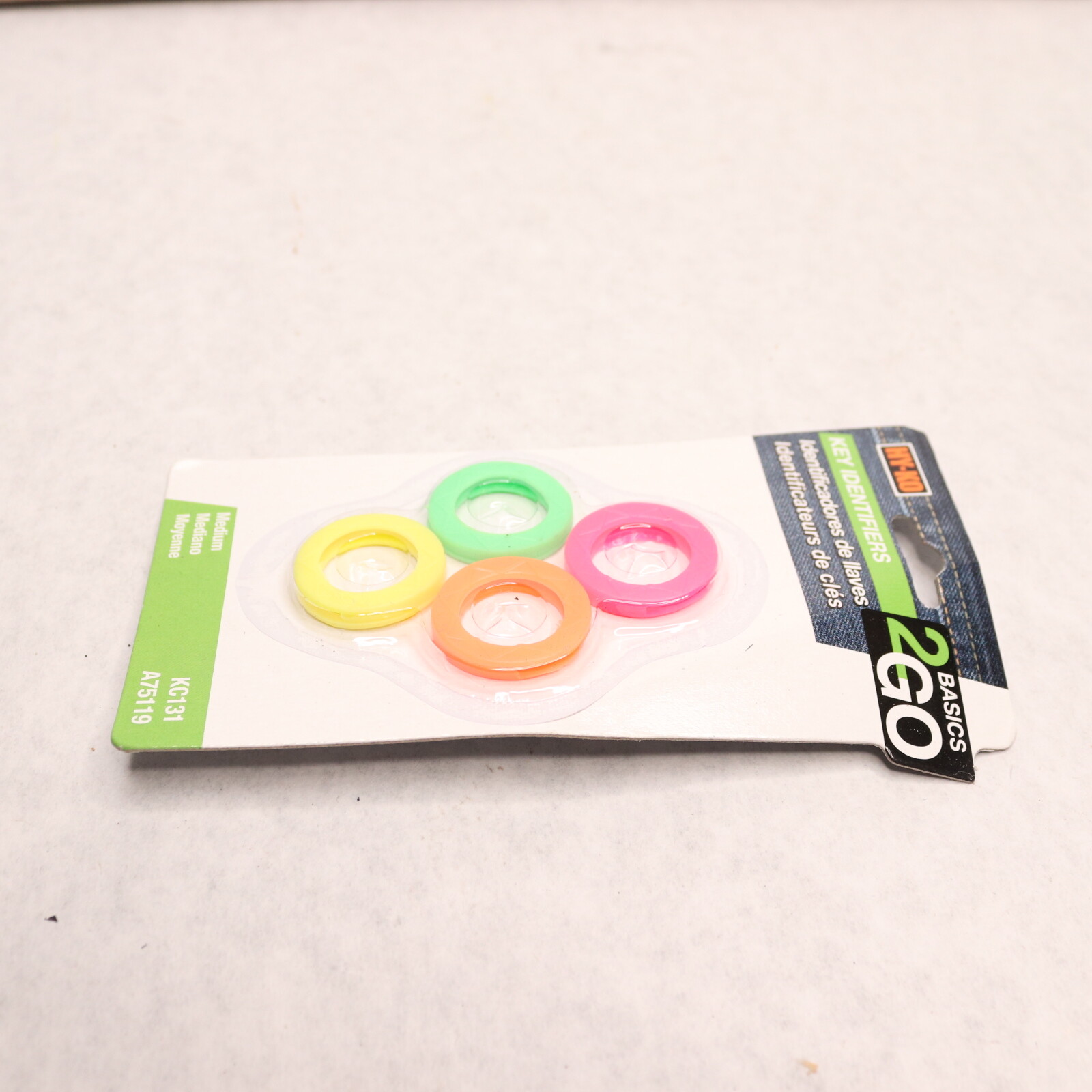 (4-Pk) Hy-Ko Neon Medium Key Identifier Plastic Assorted KC131